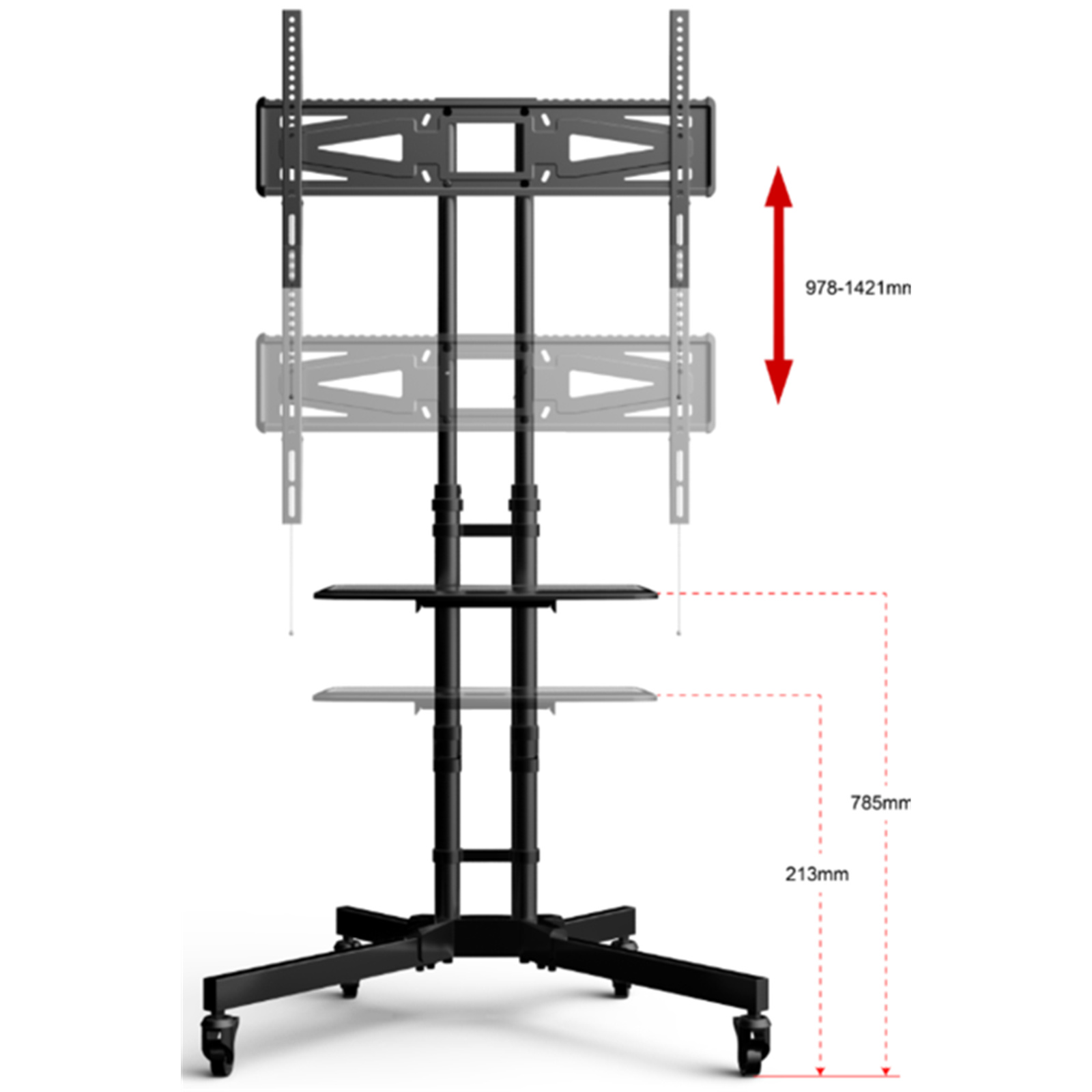 Buy the Loctek TV Cart 32"65" Mobile Trolley, Max Load 40kg Height