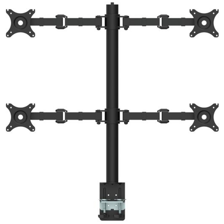 Loctek Eco Mount, 10"-30" Quad Monitors Ergonomic Swivel Arm - VESA 75 & 100mm - Capacity 10KG - Adjust -85 -15deg - 5 Years Warranty