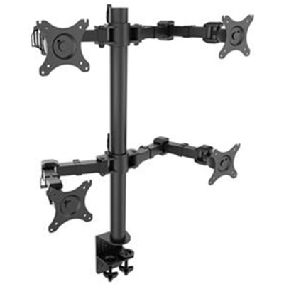 Loctek Eco Mount, 10"-30" Quad Monitors Ergonomic Swivel Arm - VESA 75 & 100mm - Capacity 10KG - Adjust -85 -15deg - 5 Years Warranty