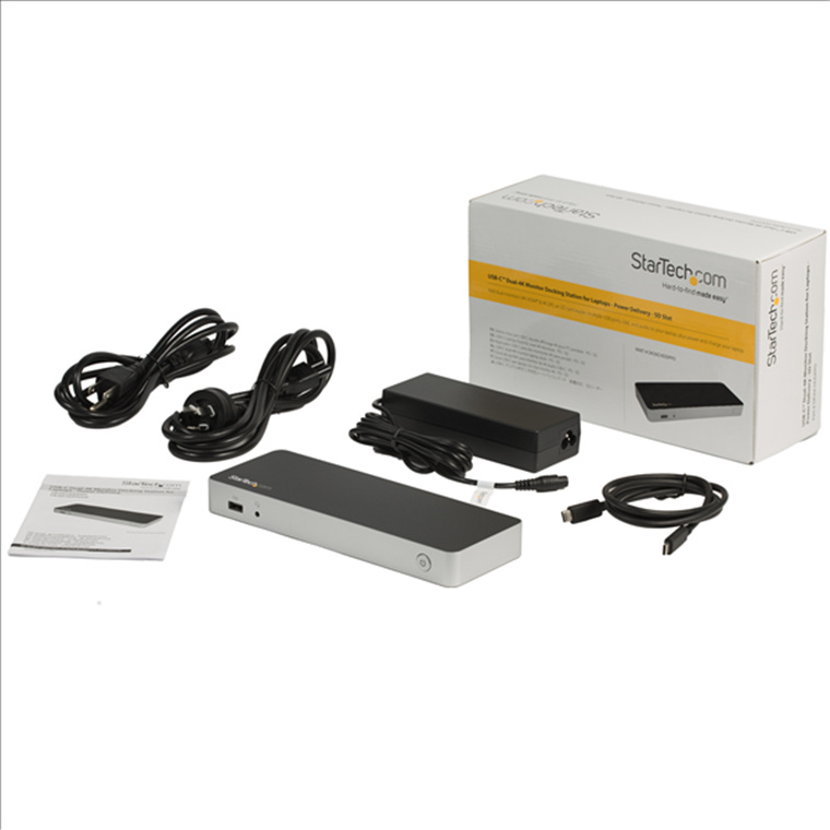StarTech.com USB-C Dual 4K Docking Station with 60W Power Delivery 1x DisplayPort - 1x HDMI - 1x USB-C - 4x USB 3.0 - 1x RJ45 - 1x 3.5mm Audio - 1x SD Card - Support Apple Intel & M1 (Dual 4K) / ChromeOS / Microsoft Windows / Ubuntu - 3Y Wa