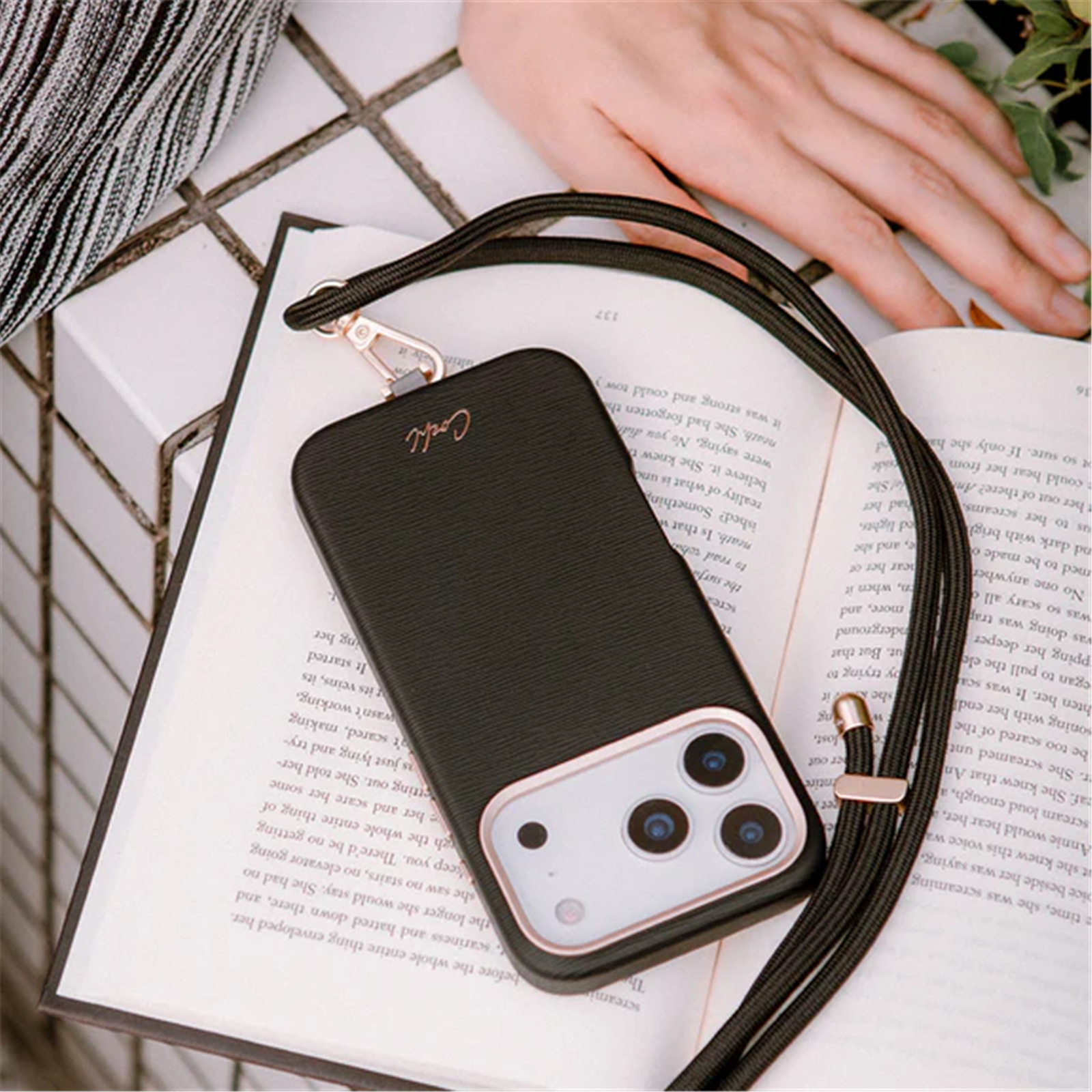 coehl iPhone 17 Pro (6.3") Mirelle Case - Shell Pink Textured leatherette exterior with superior hybrid impact defense, Shock-absorbing protection with raised camera lens bezel, compatible with magnetic wireless charging. Includes matching