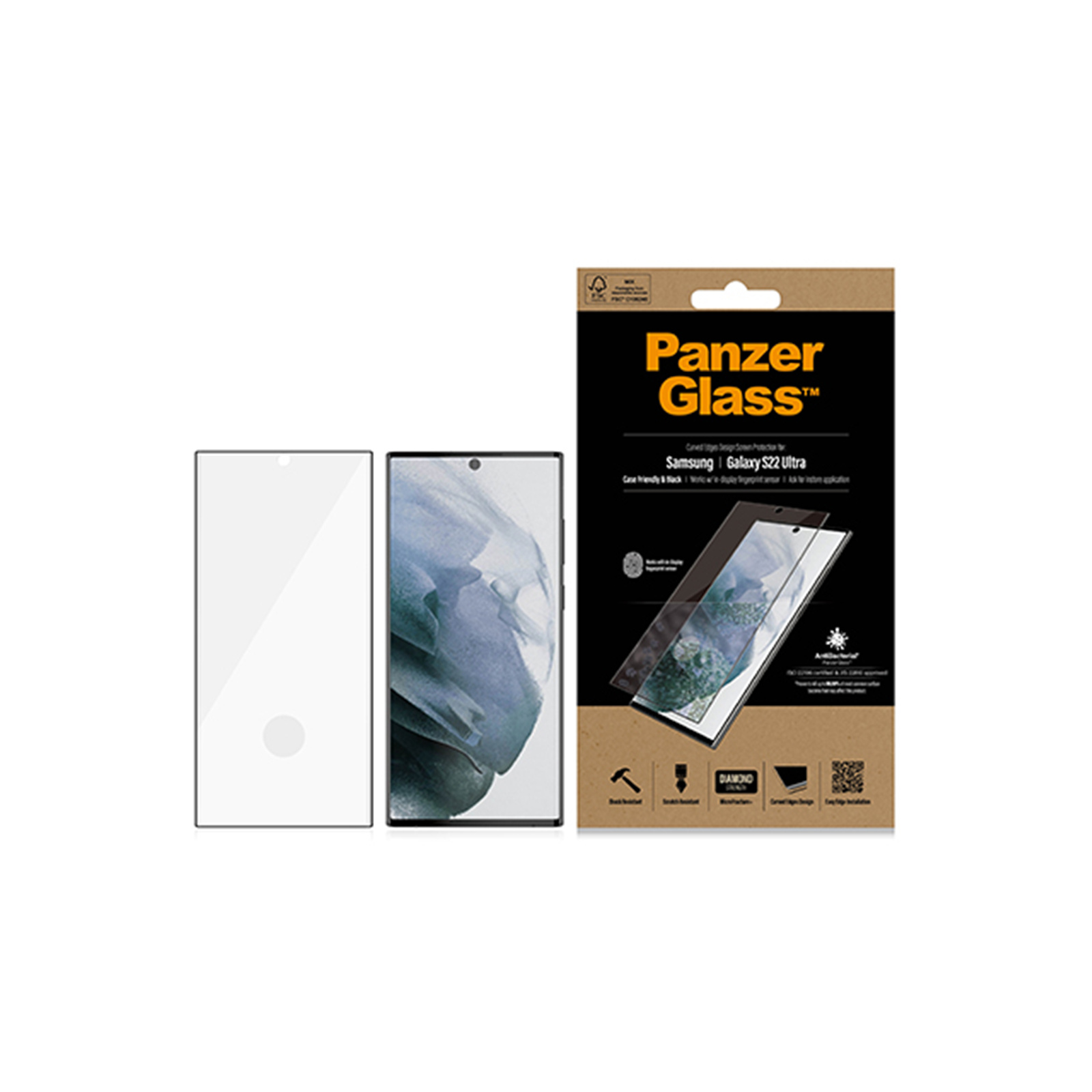 Buy the PanzerGlass Galaxy S22 Ultra 5G Screen Protector Black Case