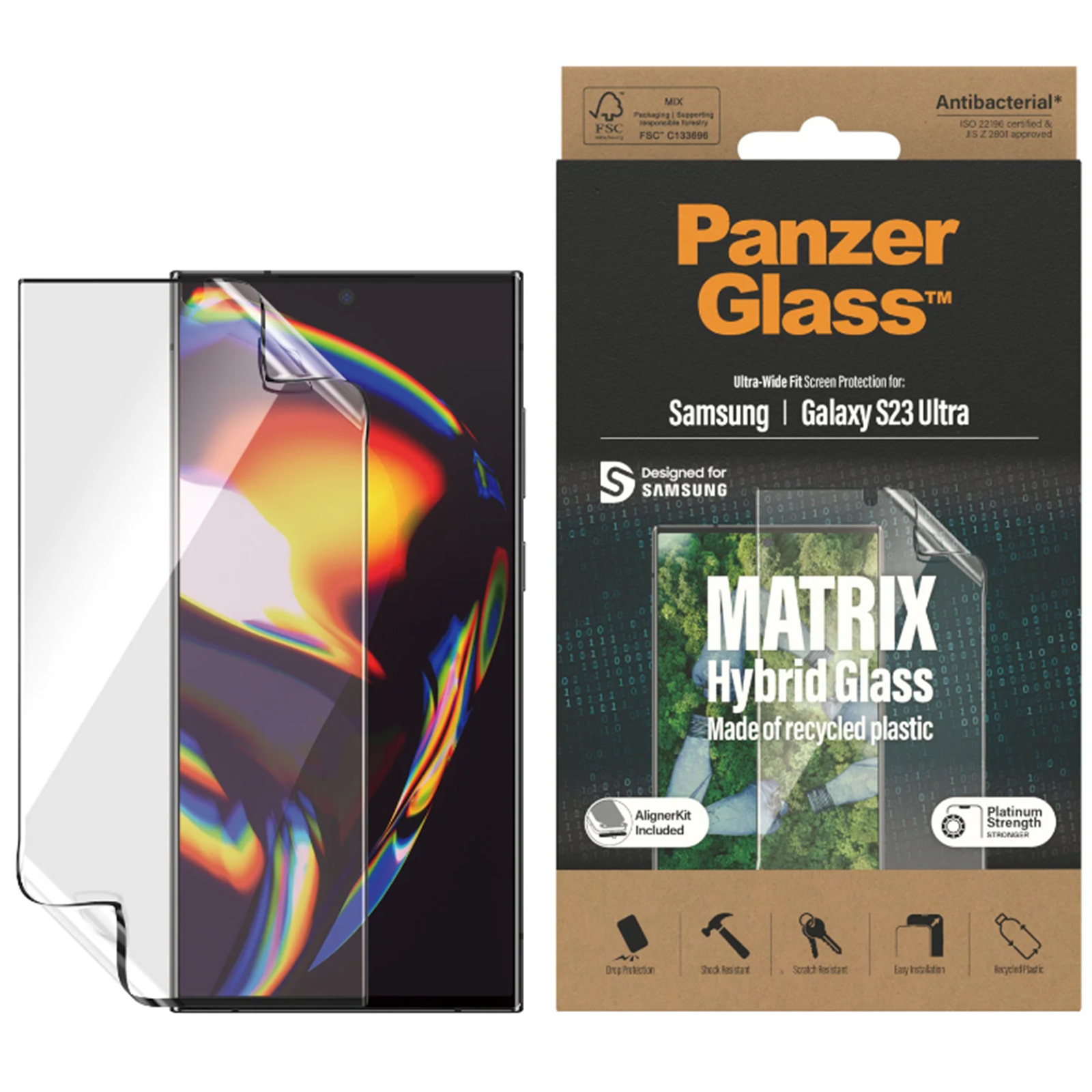 Buy the PanzerGlass Galaxy S23 Ultra 5G Matrix Hybrid Glass Screen