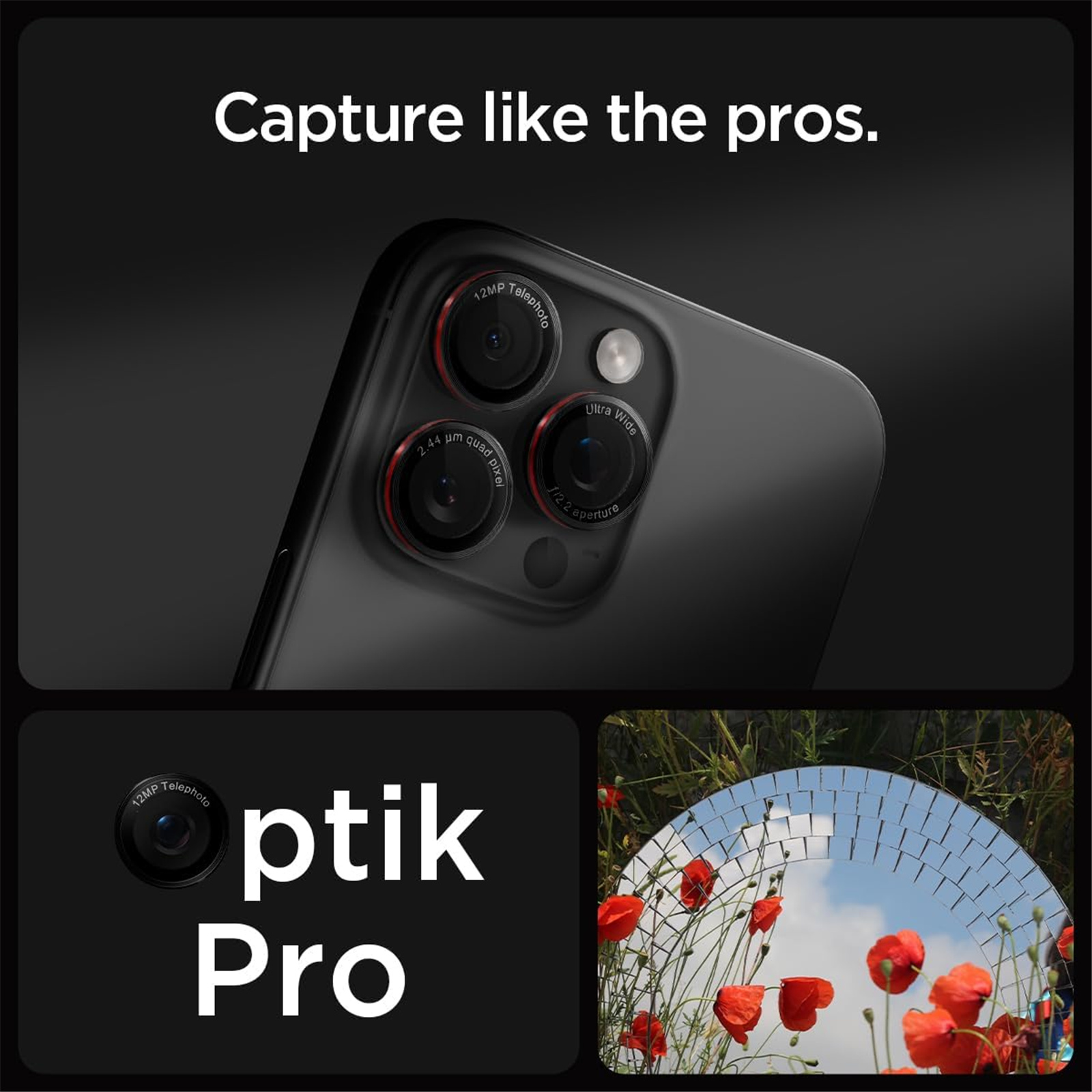 Spigen iPhone 17 Pro Max/Pro & 16 Pro Max/Pro & 15 Pro Max/Pro Premium Tempered Camera Lens Protector Pro - 2 Pack, Crystal Clear