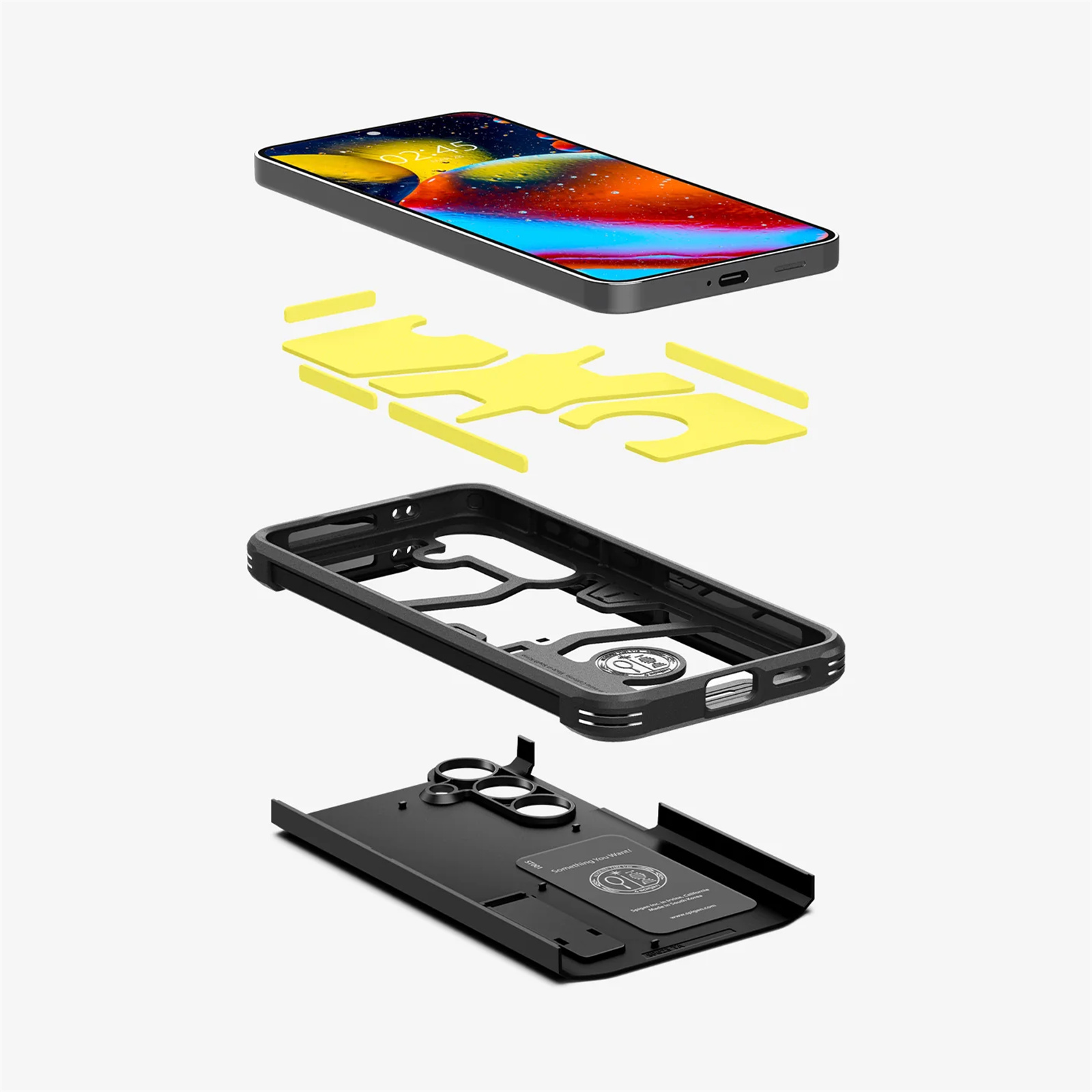 Spigen Galaxy S24 5G Tough Armor Case - Black HEAVY DUTY - 3-Layer Extreme Protection - Air Cushion Technology