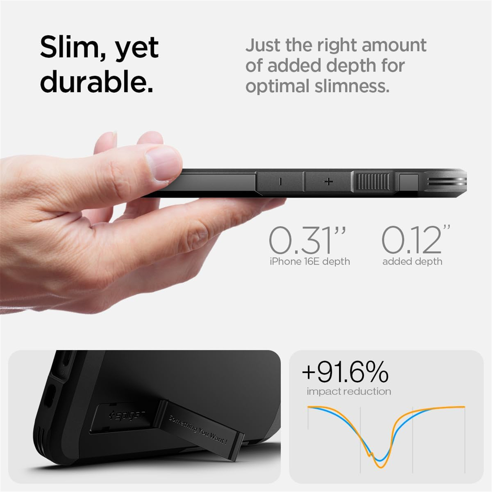 Spigen iPhone 16e (6.1") Tough Armor MagFit Case - Black Drop-Tested Military Grade - MagSafe Compatible - Heavy Duty - 3-Layer Extreme Protection - Air Cushion Technology - Dual Layer Protection