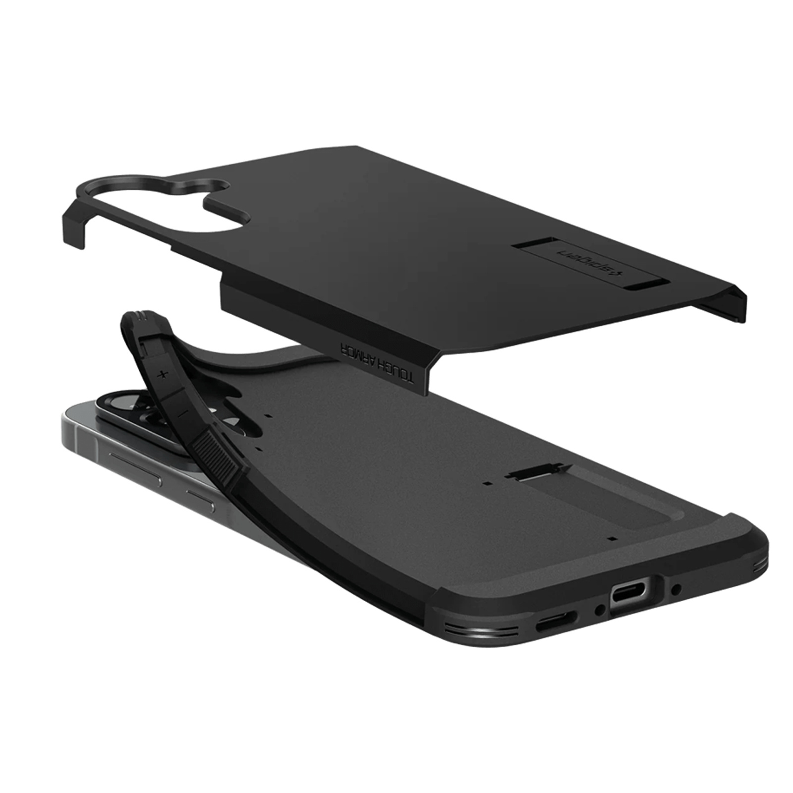 Spigen Galaxy A56 5G (2025) Tough Armor Case - Black HEAVY DUTY - 3-Layer Extreme Protection - Air Cushion Technology