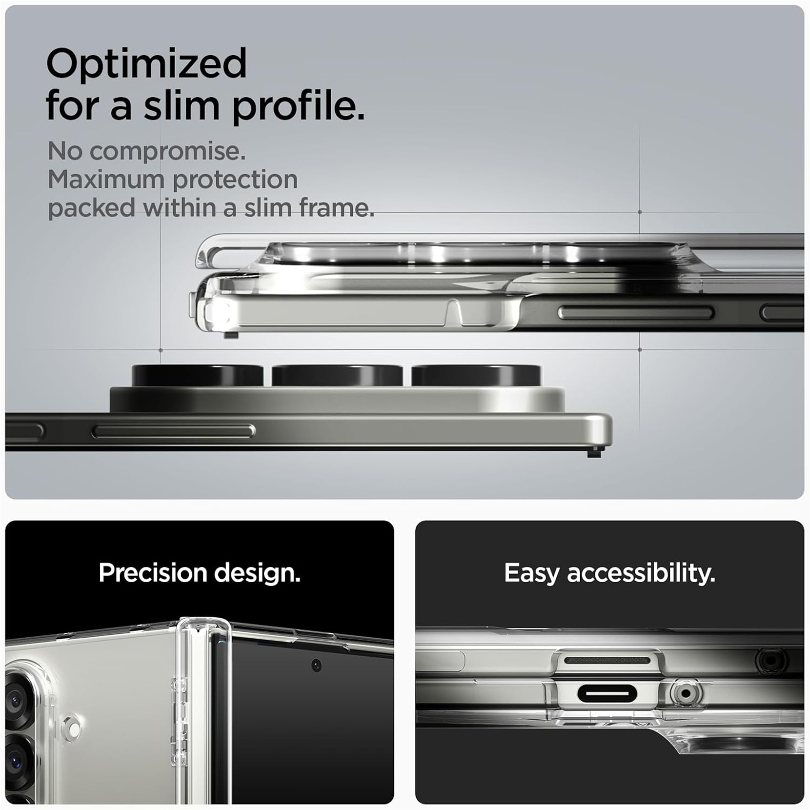 Spigen Galaxy Z Fold7 5G Ultra Hybrid Pro MagFit Case - Clear - MagSafe Compatible, Air Cushion Technology - New Edge Protection Technology