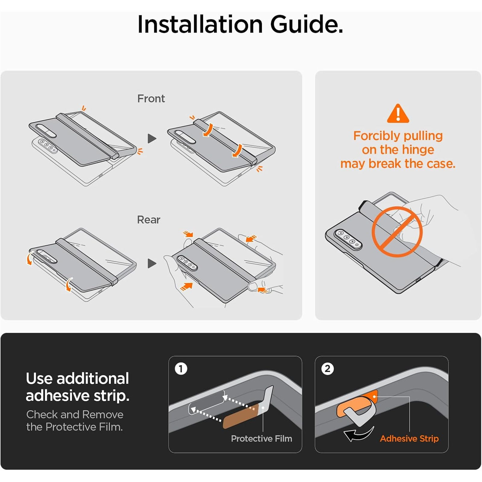 Spigen Galaxy Z Fold7 5G Ultra Hybrid Pro MagFit Case - Clear - MagSafe Compatible, Air Cushion Technology - New Edge Protection Technology