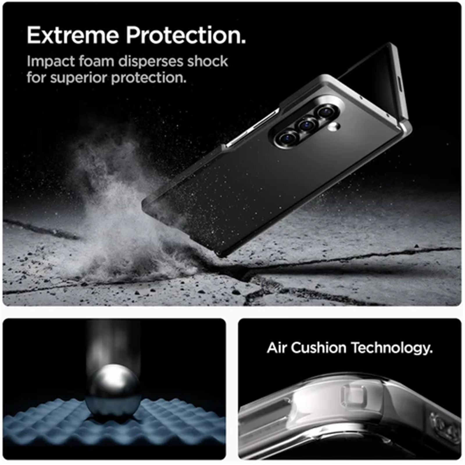 Spigen Galaxy Z Fold7 5G Tough Armor Pro MagFit Case - Black - MagSafe Compatible, Extreme Impact Foam - Air Cushion Technology - New Edge Protection Technology