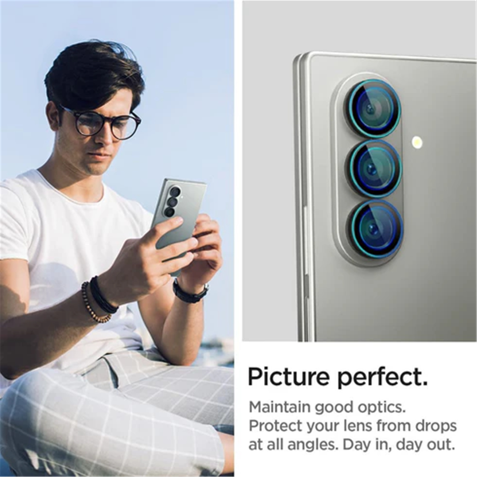 Spigen Galaxy Z Fold7 5G Optik Pro Premium Camera Lens Tempered Glass Protector - 2 Pack Scratch Protection - Perfect Fit