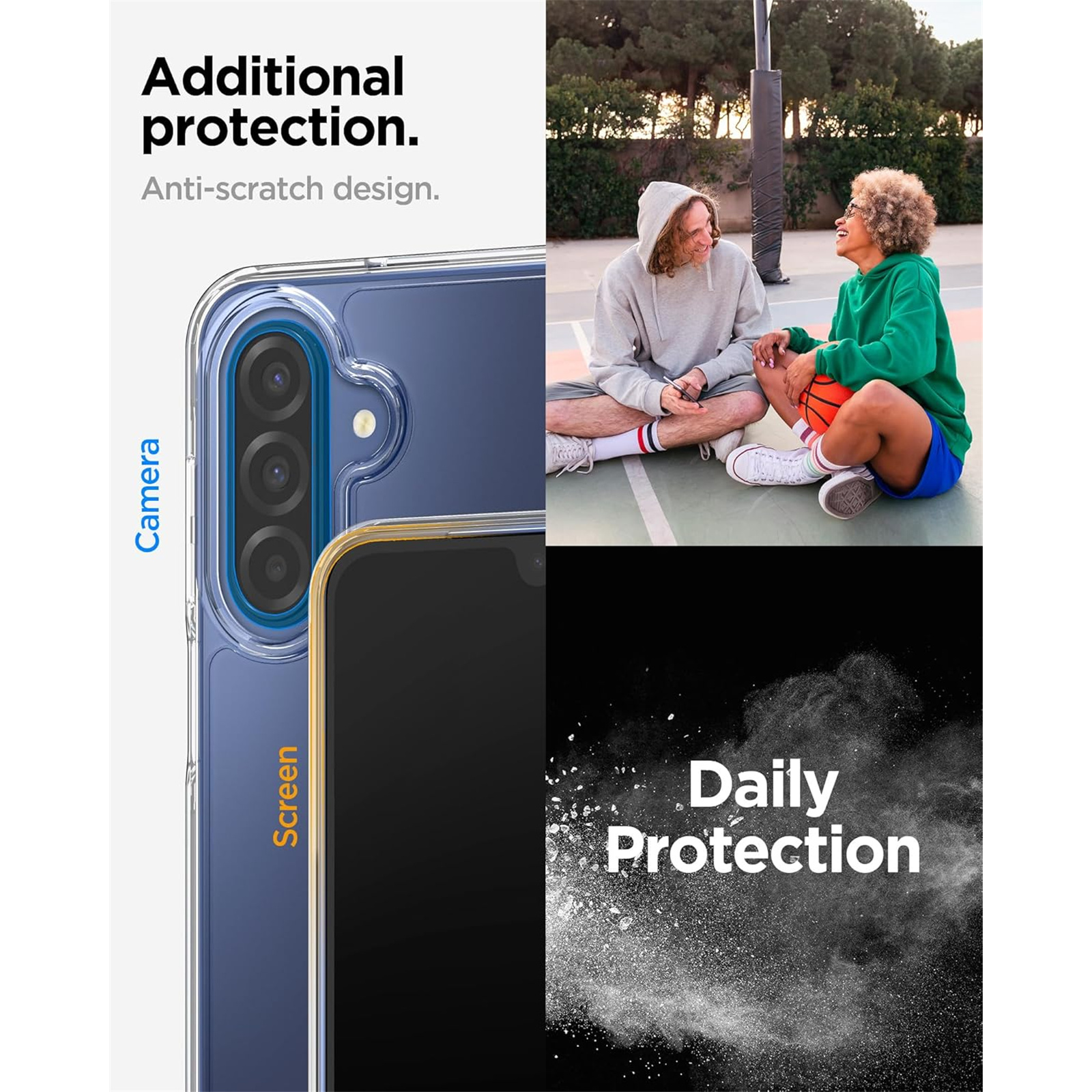 Spigen Galaxy A17/A17 5G (2025) Ultra Hybrid Case - Crystal Clear Certified Military-Grade Protection - Clear Durable Back Panel + TPU Bumper