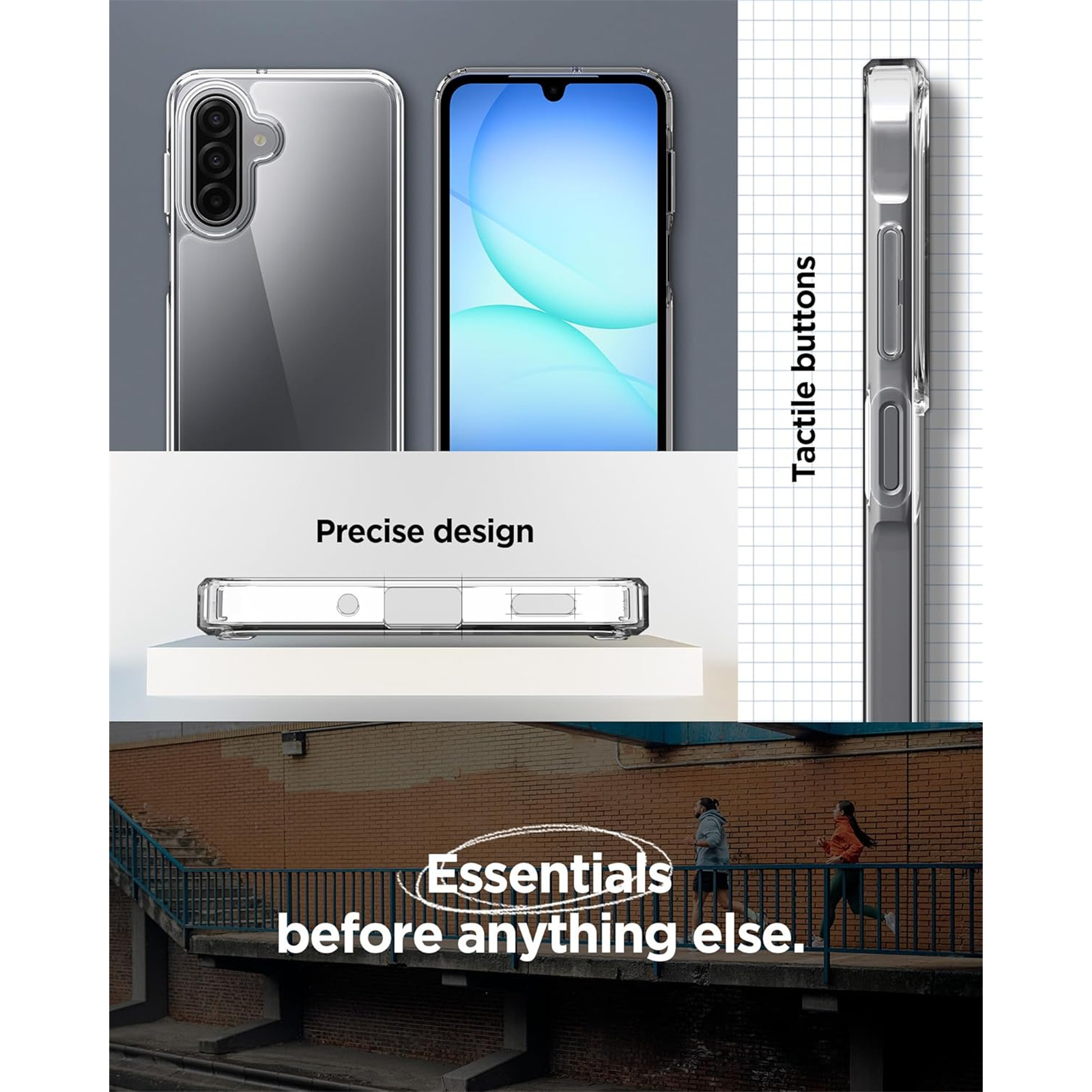 Spigen Galaxy A17/A17 5G (2025) Ultra Hybrid Case - Crystal Clear Certified Military-Grade Protection - Clear Durable Back Panel + TPU Bumper