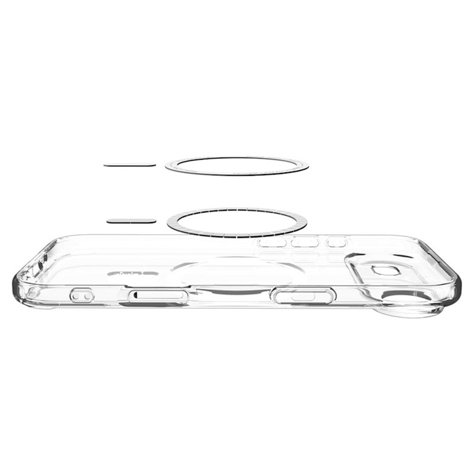 Spigen iPhone Air (6.5") Ultra Hybrid MagFit Case - Clear Compatible with Apple Magsafe Charging & Magsafe Accessories - Certified Military-Grade Protection - Clear Durable Back Panel + TP