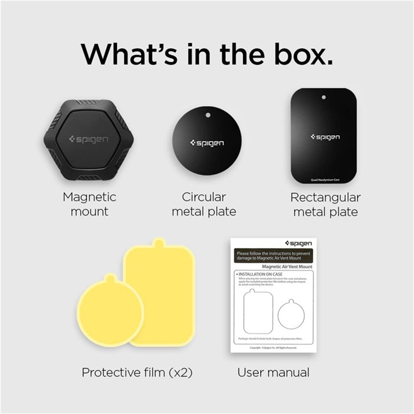 Spigen Signature Air Vent Magnetic Universal Car Mount Holder -Easy installation, Mount In Simplicity,  Any Orientation, Portable Usability, Rugged hexagon design with carbon fiber accent- 000CG20879