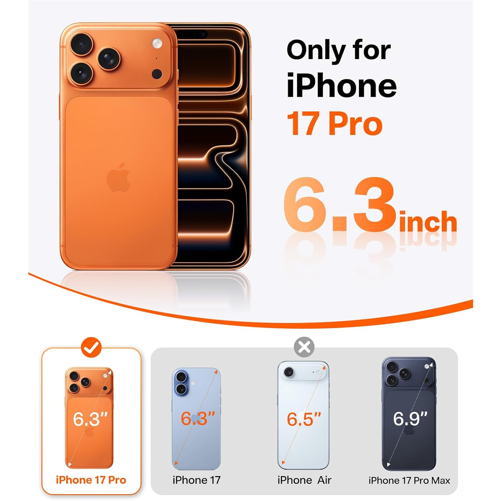 Torras iPhone 17 Pro (6.3") 2025 Ostand Spin Air Case - Navy Blue Full Camera Control Button Coverage - Upgraded Airbag Technology - Dot-matrix Anti-slip Design - Compatible with MagSafe Charging - 360° Spin Stand