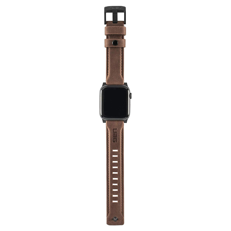 Buy the Urban Armor Gear Apple Watch 44mm/42mm Leather Strap Brown