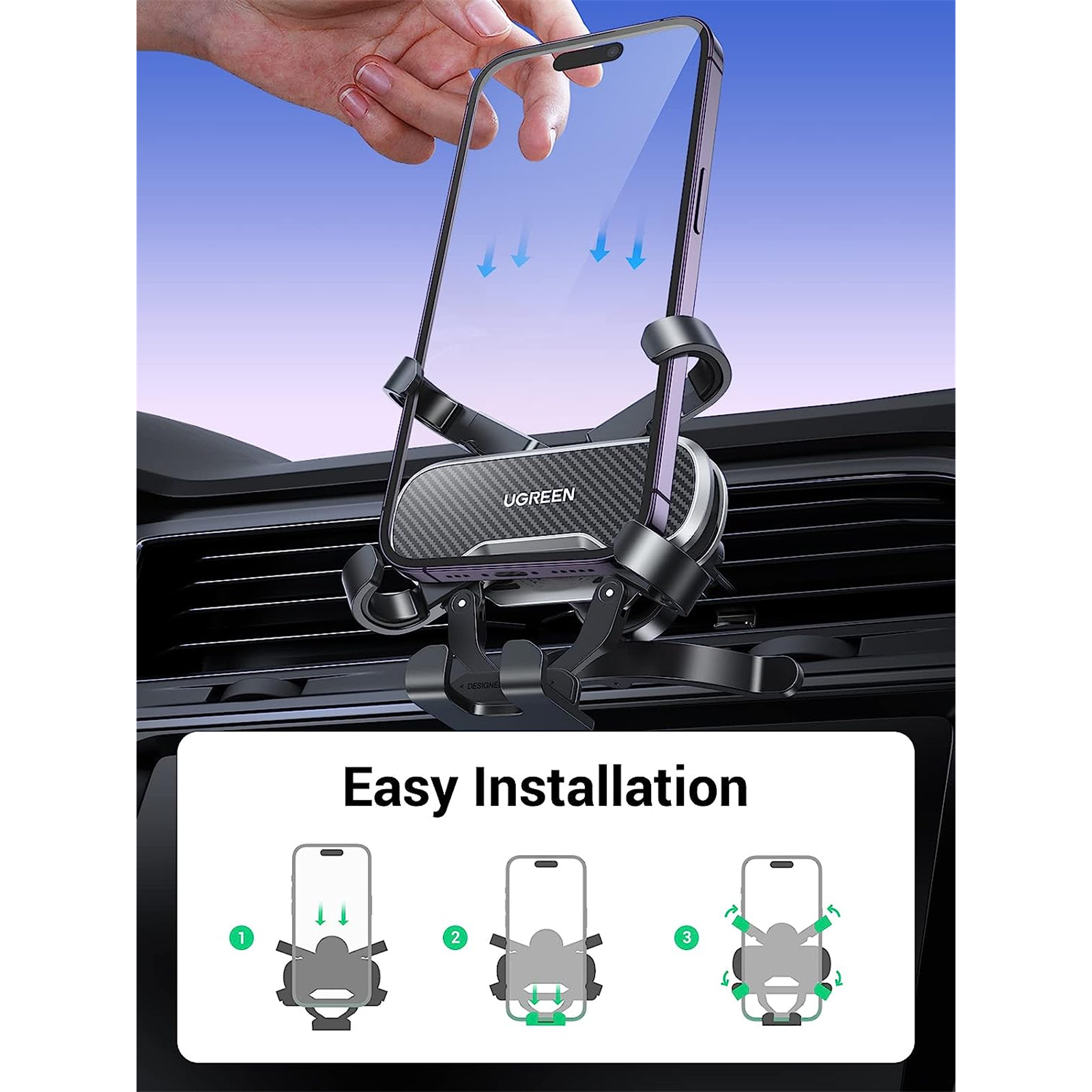 Buy the UGREEN LP228 Gravity Drive Air Vent Car Mount Phone Holder