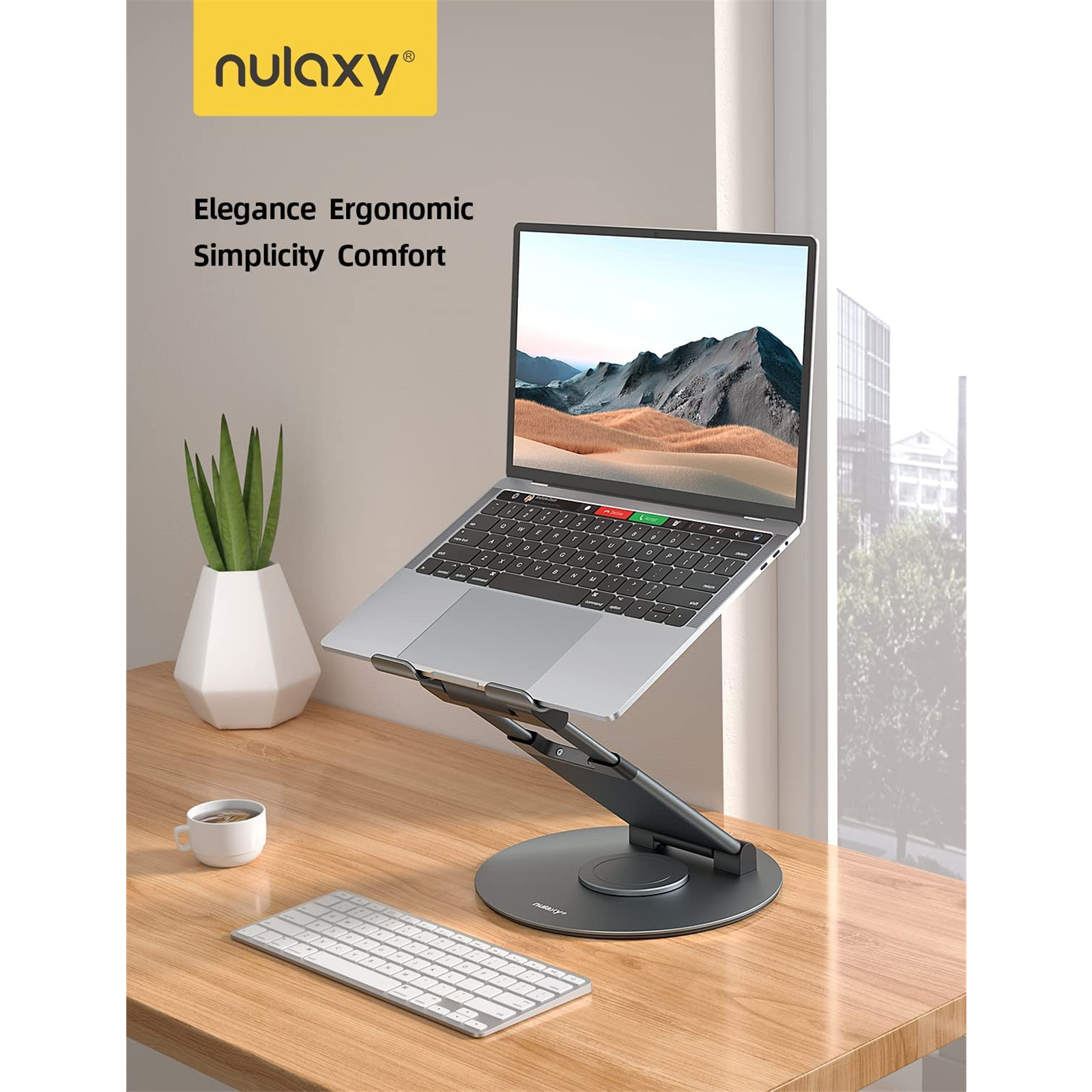 Buy the Nulaxy LS18 Laptop Stand, with 360° Rotating Base Grey
