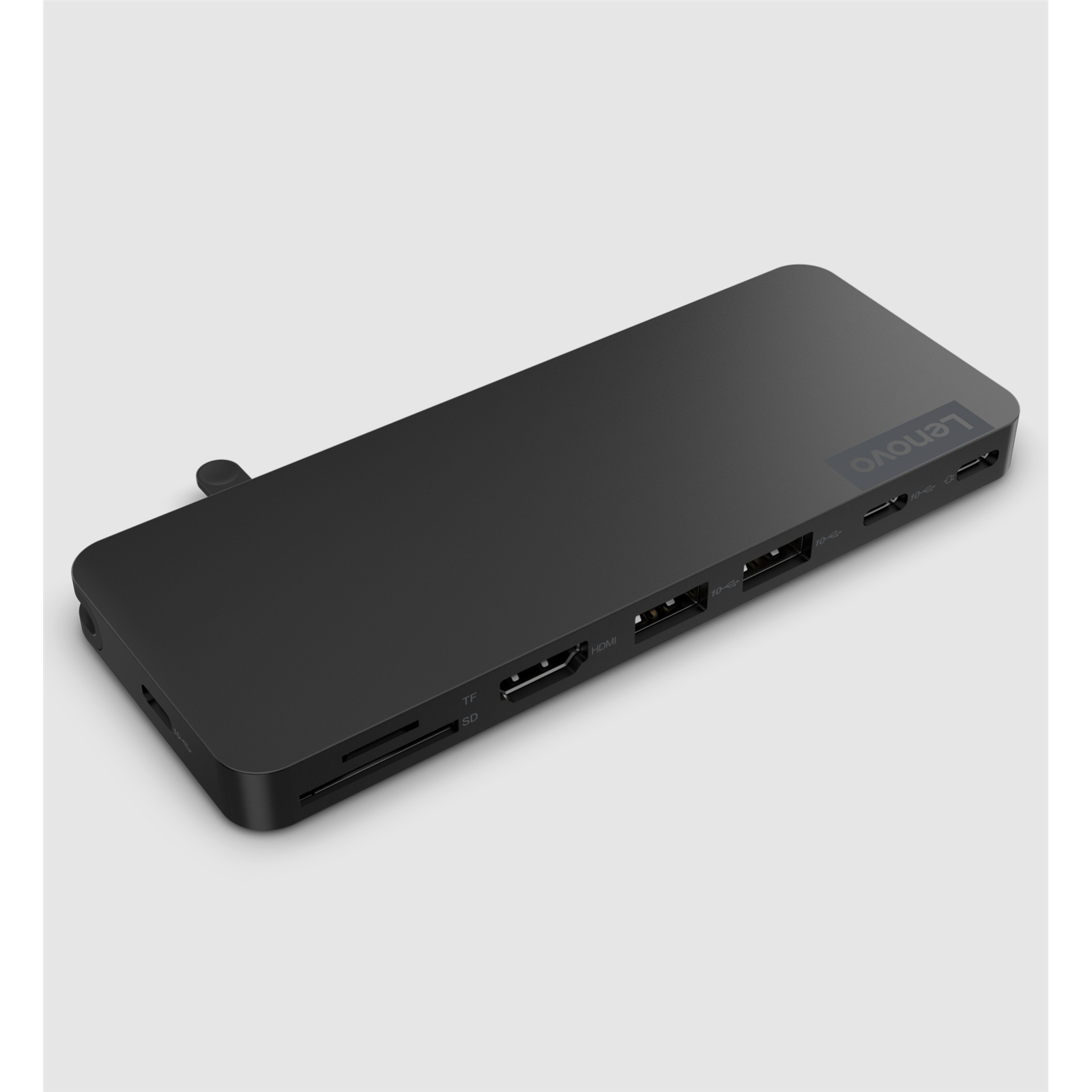 Lenovo Single 4K USB-C Super Slim Travel Hub with Cable Management & 65W Power Delivery 1x HDMI - 2x USB-C 3.2 Gen2 - 2x USB-A - 1x SD Reader - 1x MicroSD Reader - Support ChromeOS / Linux / MacOS / Windows 10 & Above - 3 Year Warranty