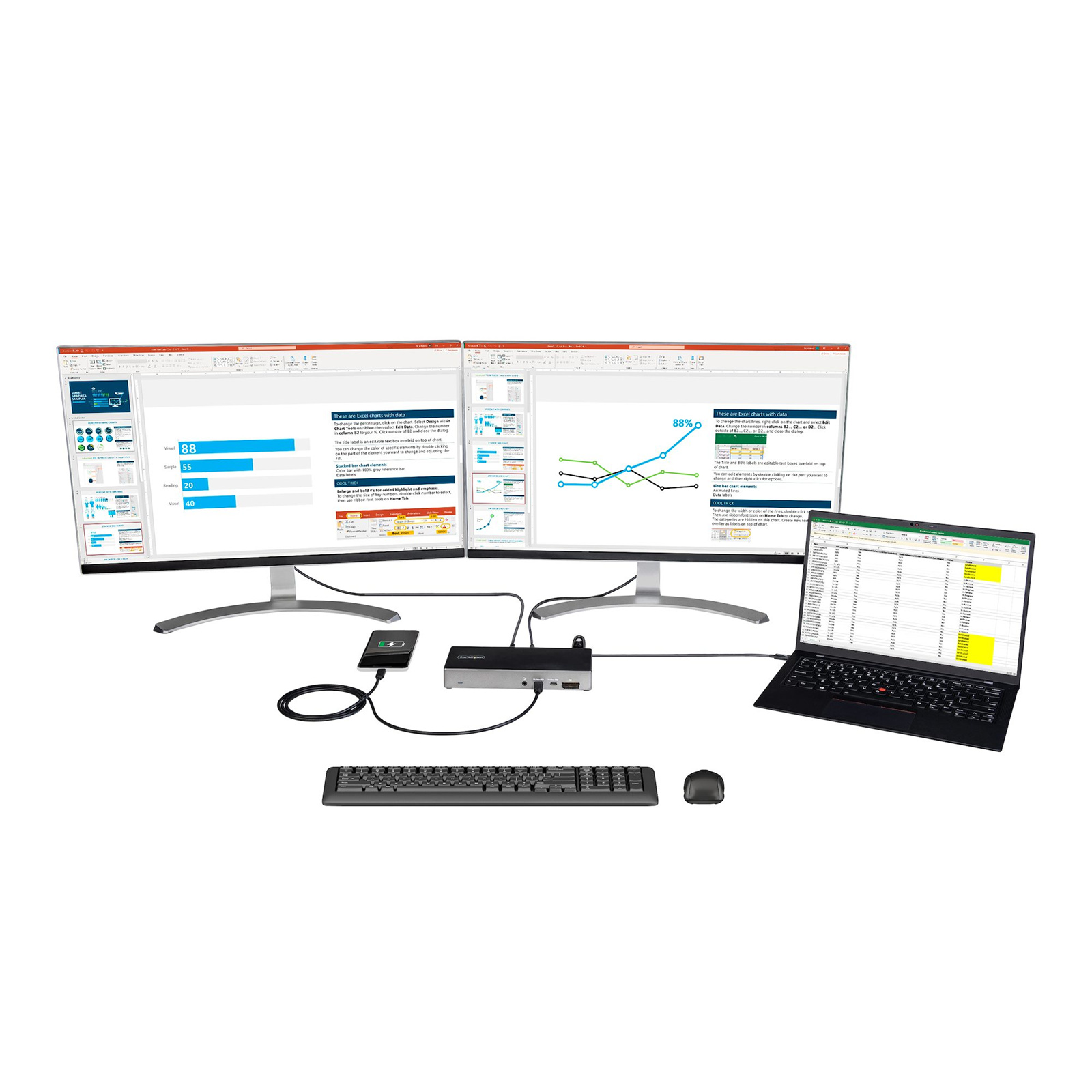 StarTech.com USB-C Dock Triple 4K with 100W PD 6x USB