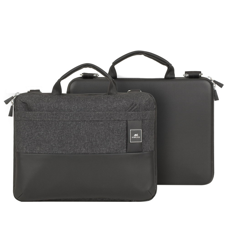Rivacase Lantau Semi Hardshell Case for 13.3" Laptops - Grey with Shoulder - Suitable for Business & Travel