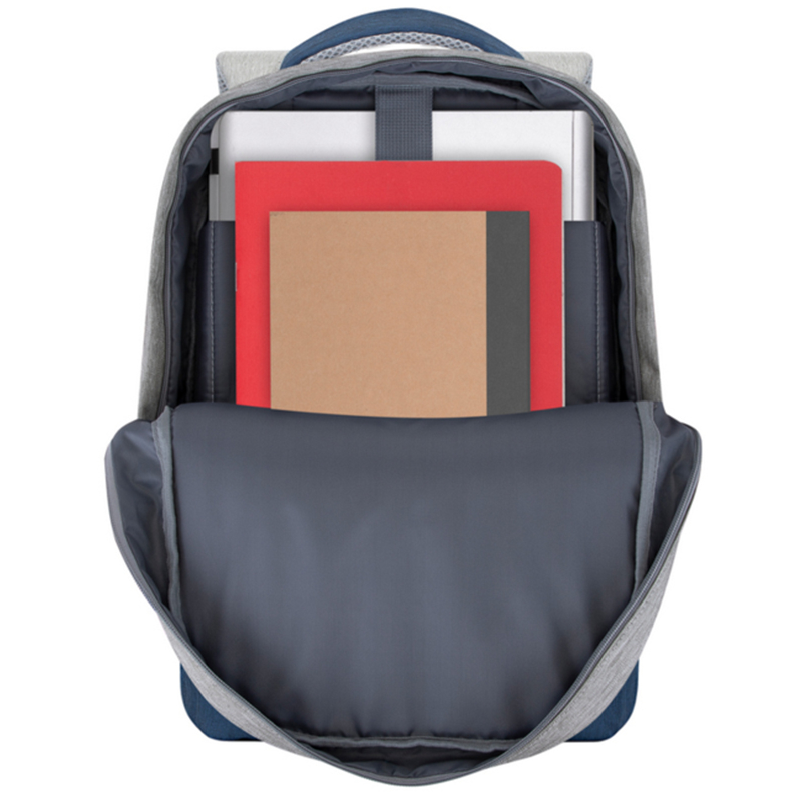 Rivacase Prater Anti-Theft Designed Backpack for 15.6"-16" Laptops - Grey / Dark Blue