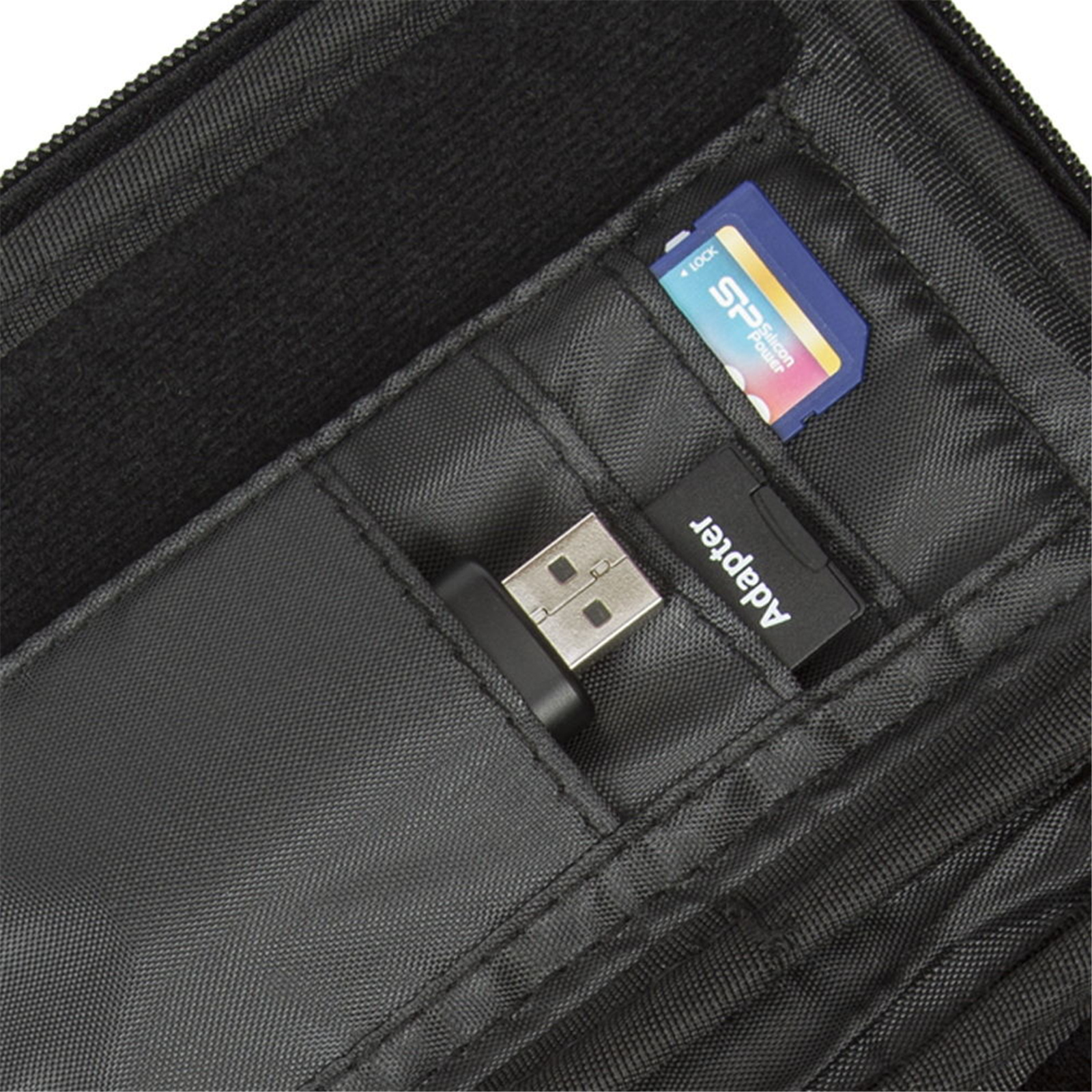 Rivacase Davos 2.5" HDD Protect EVA Case for Hard Disk Drive & Power Bank - Black Additional Inner Pockets for Accessories / Memory Cards / Cables