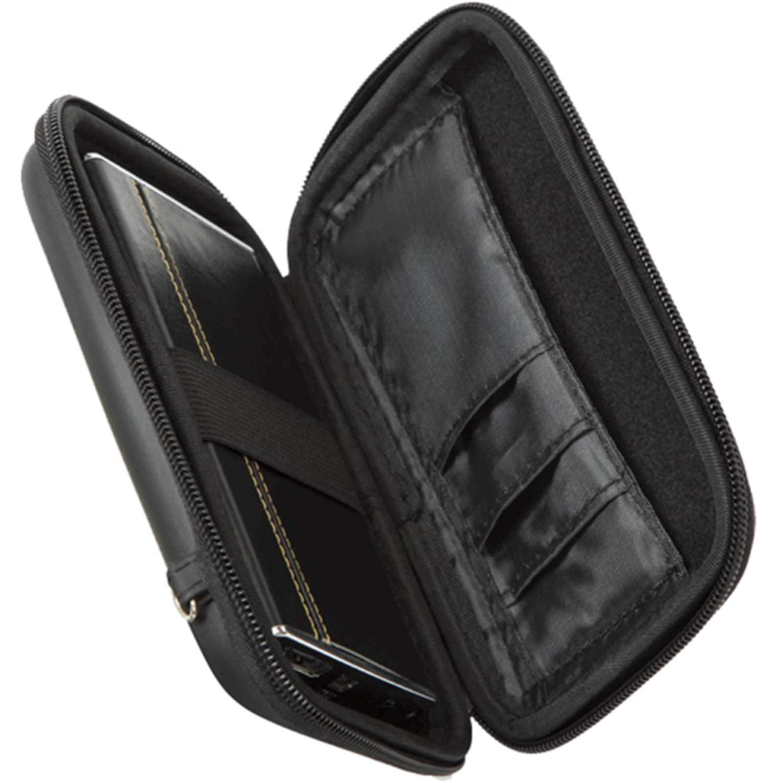 Rivacase Davos 2.5" HDD Protect EVA Case for Hard Disk Drive & Power Bank - Black Additional Inner Pockets for Accessories / Memory Cards / Cables