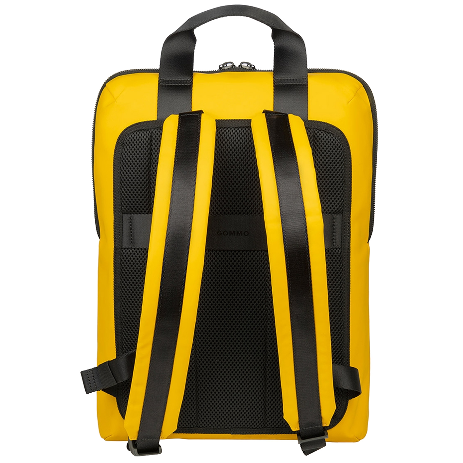 Tucano GOMMO Backpack for Laptop 15.6" Macbook Pro 16" - Yellow Rubberized Material - Breathable Mesh Back - Trolley strap