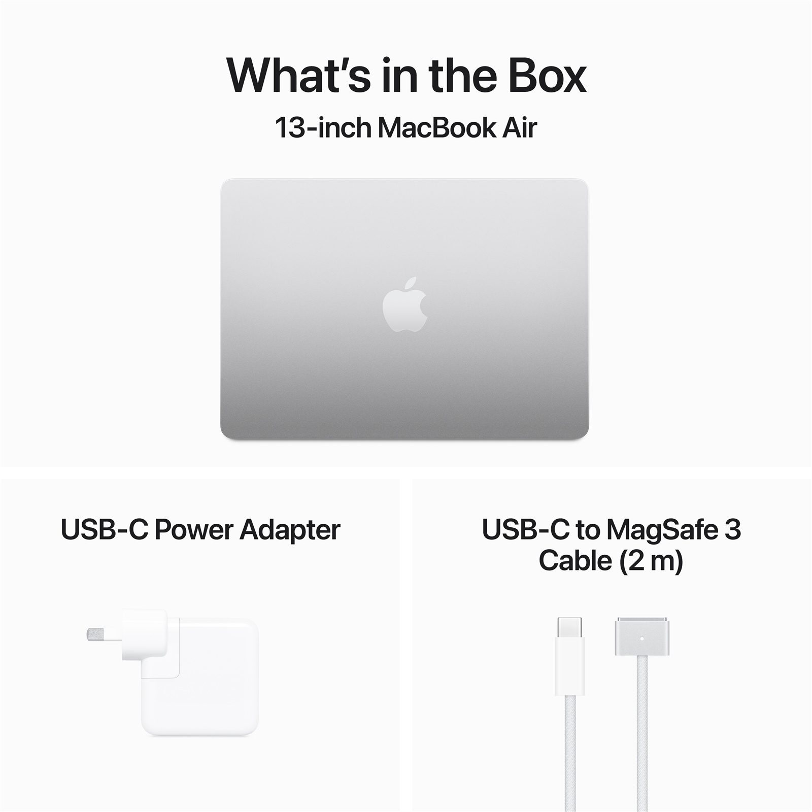Apple MacBook Air 13" Laptop with M3 chip - Silver 8-Core CPU - 10-Core GPU - 16-Core Neural Engine - 16GB Memory - 512GB SSD - Backlit Magic Keyboard with Touch ID - US English - 35W Dual USB-C Port Compact Power Adapter
