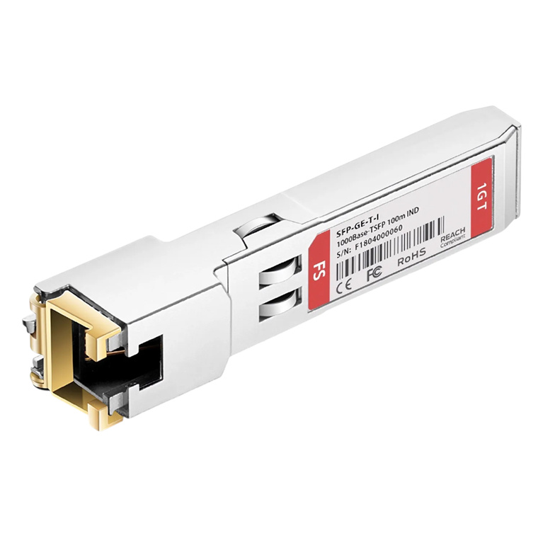 FS Cisco GLC-TE-I Compatible 1000BASE-T SFP Copper 100m RJ-45 Transceiver Module (Industrial)