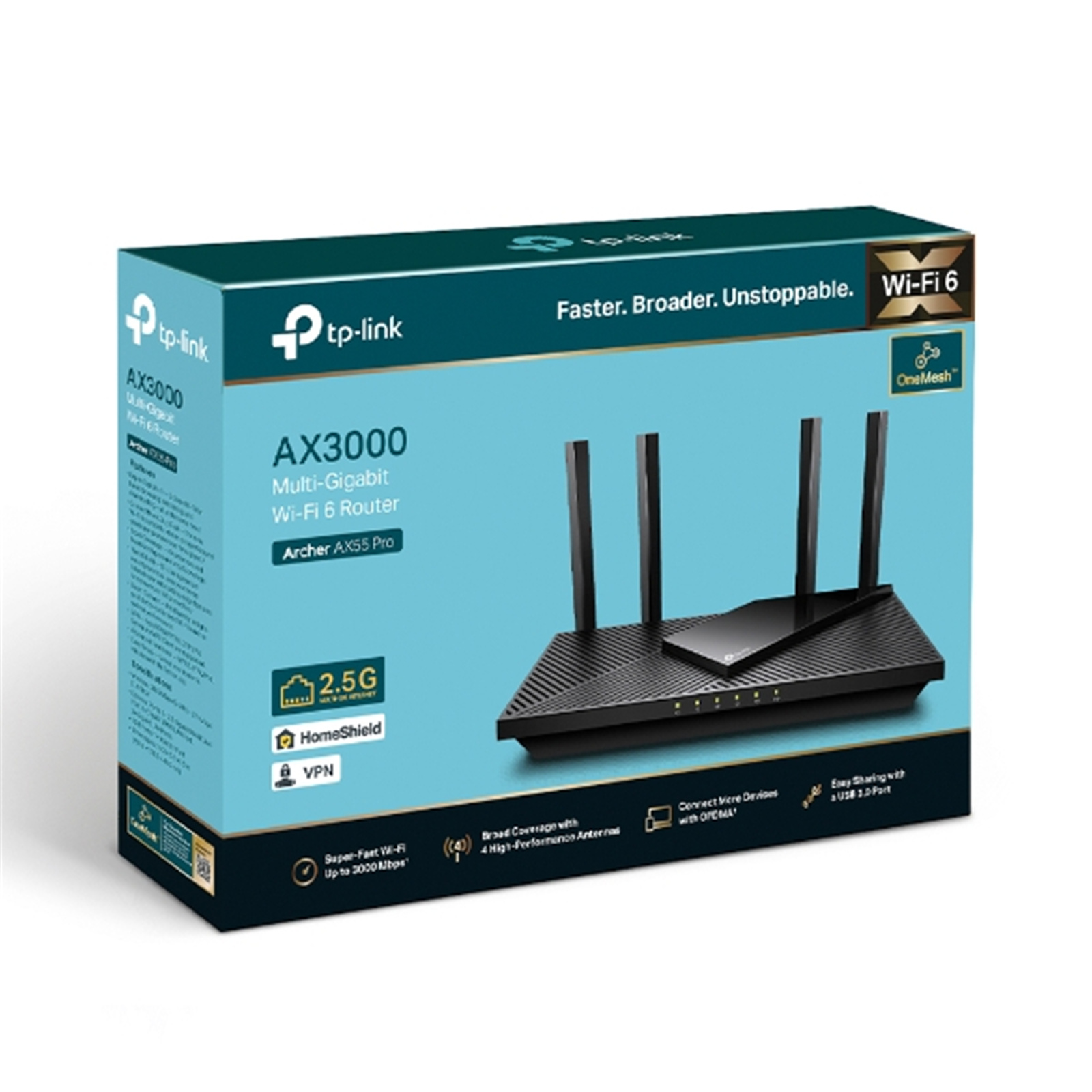 Buy the TP-Link Archer AX55 Pro (AX3000) Dual-Band WiFi 6 Multi-Gigabit ...
