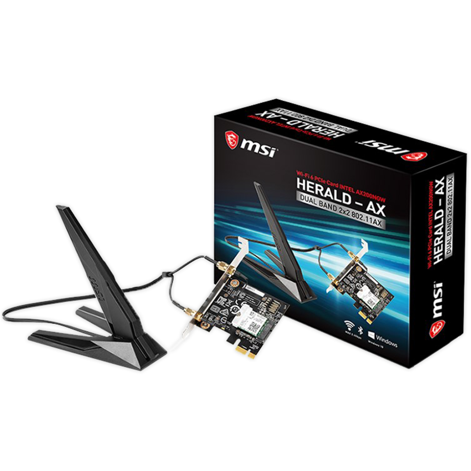 Buy the MSI Herald-AX (AX2400) Dual-Band WiFi 6 + Bluetooth 5.0 PCIe ...