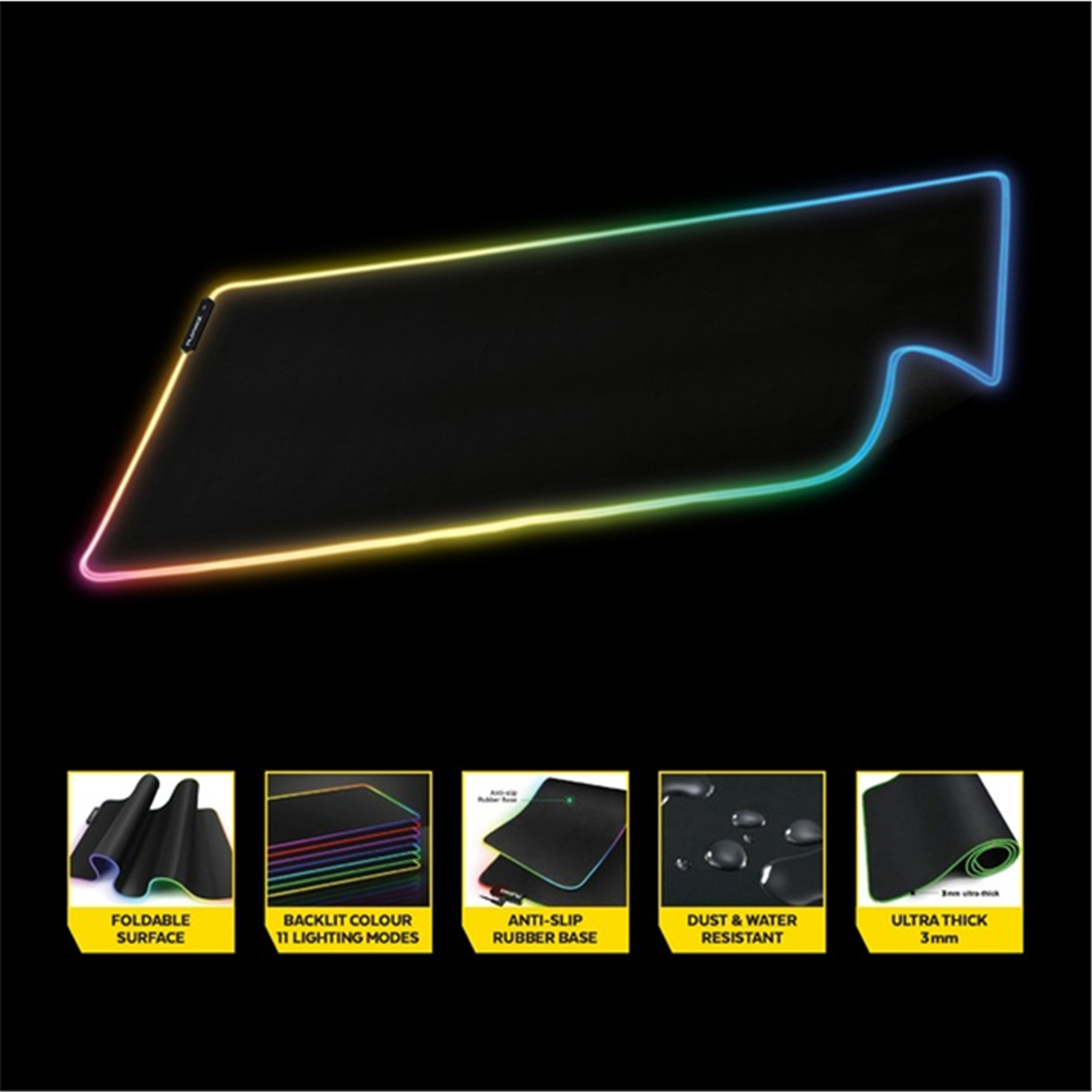 Buy the Playmax Surface X3 RGB Gaming Mouse Pad, 500mm X 1000mm