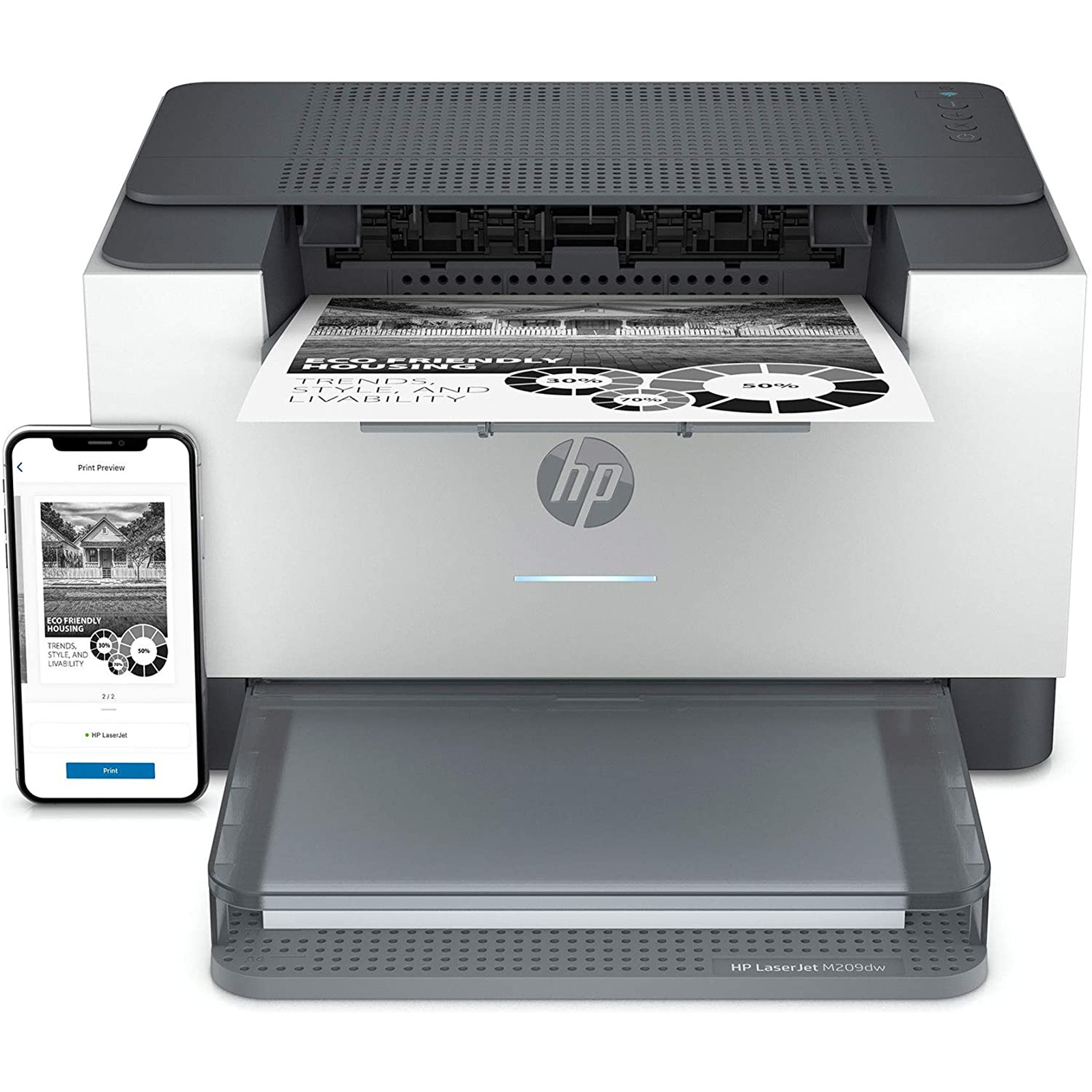 Buy the HP LaserJet M209dw Mono laser printer Dualband Wifi with self