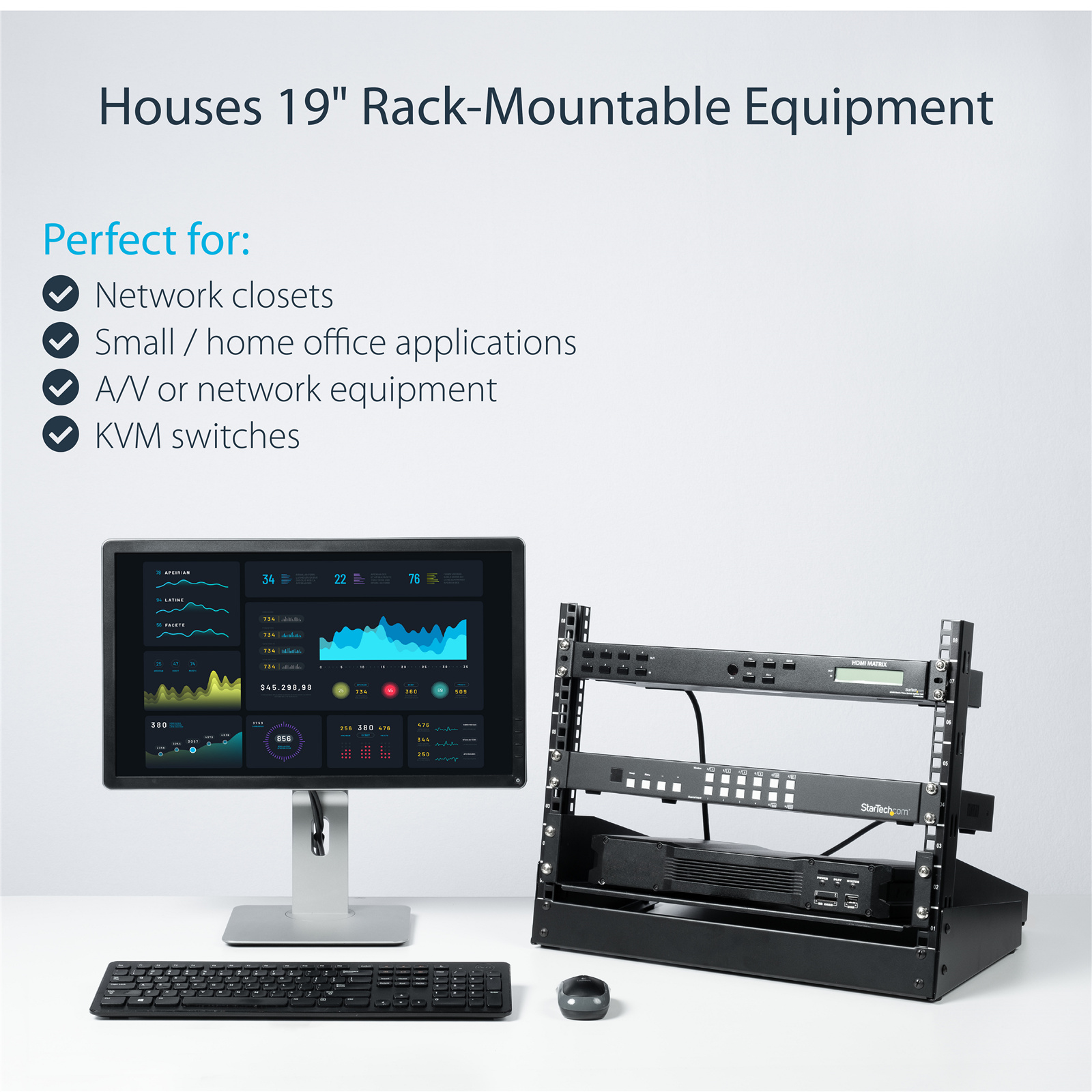 Buy the StarTech 8U Desktop Rack 2Post Open Frame Rack ( RK8OD