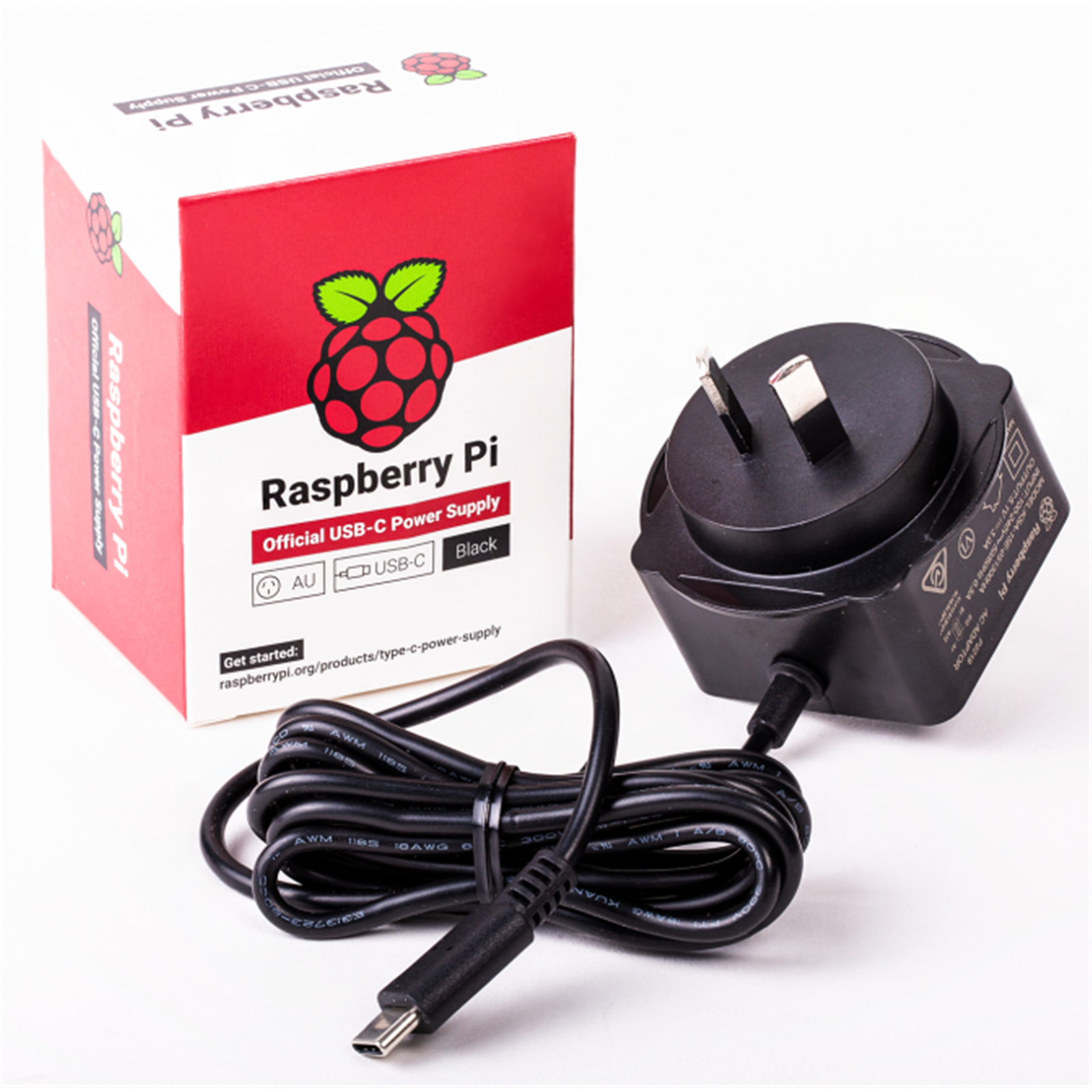 Buy the Raspberry Pi Official Black AU Plug AC Adapter with USB-C ...