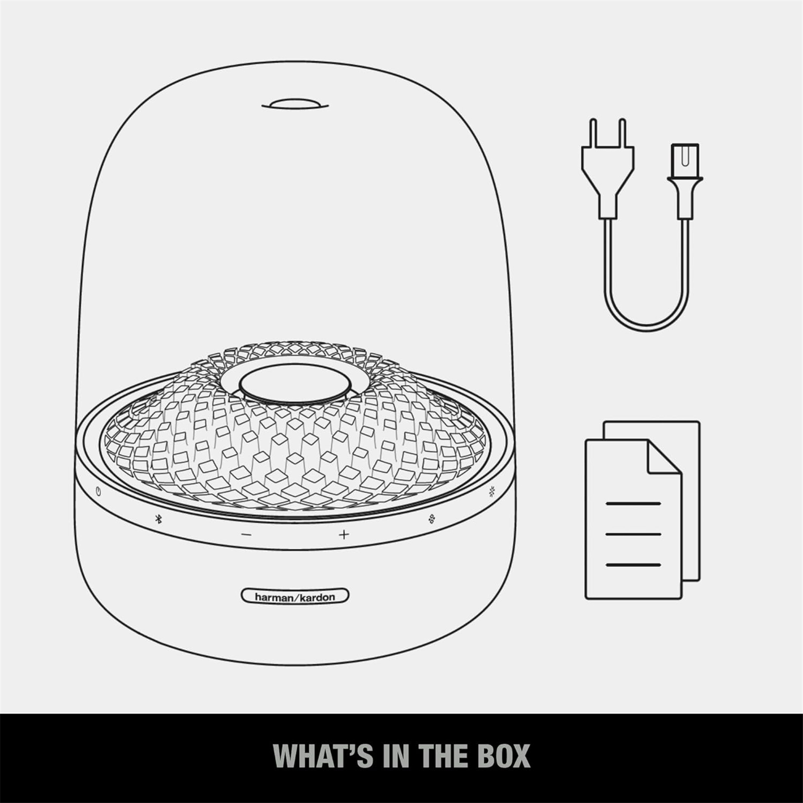 Harman Kardon Aura Studio 4 130W Bluetooth Home Speaker - Black Superior 360 Room-Filling Sound Performance - 5 Diamond-Effect Lighting Themes - Made with Recycled Materials