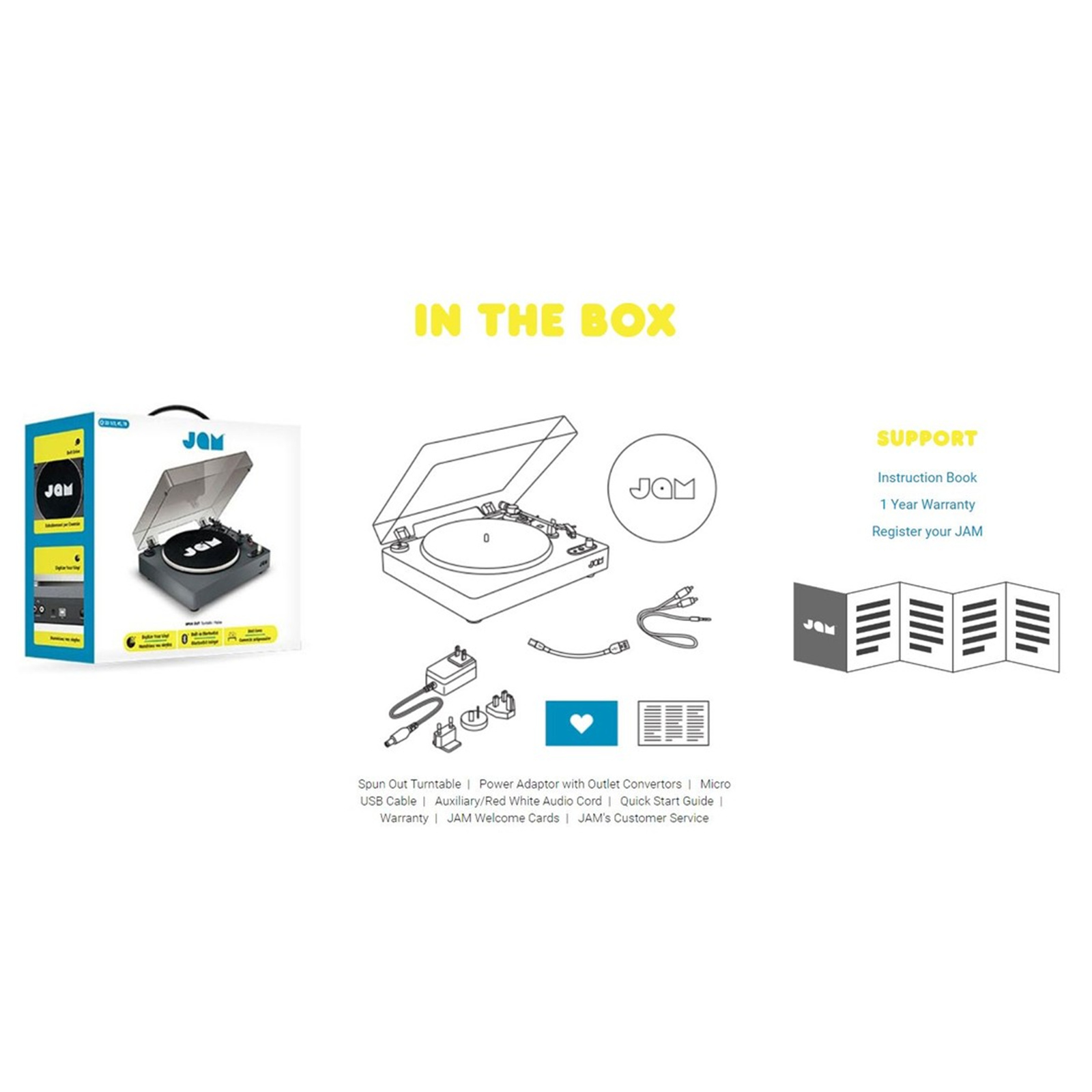 Buy the Jam Audio Spun Out Wireless Turntable Vinyl record player