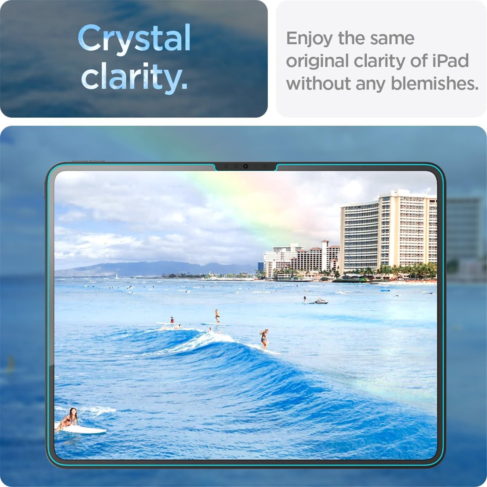 Spigen iPad Pro 13" M4 (2024) Premimum Tempered Glass Screen Protector - Crystal Clarity,Includes Installation Alignment Tray,9H Hardness, Touch Response, Spigen Case Friendly