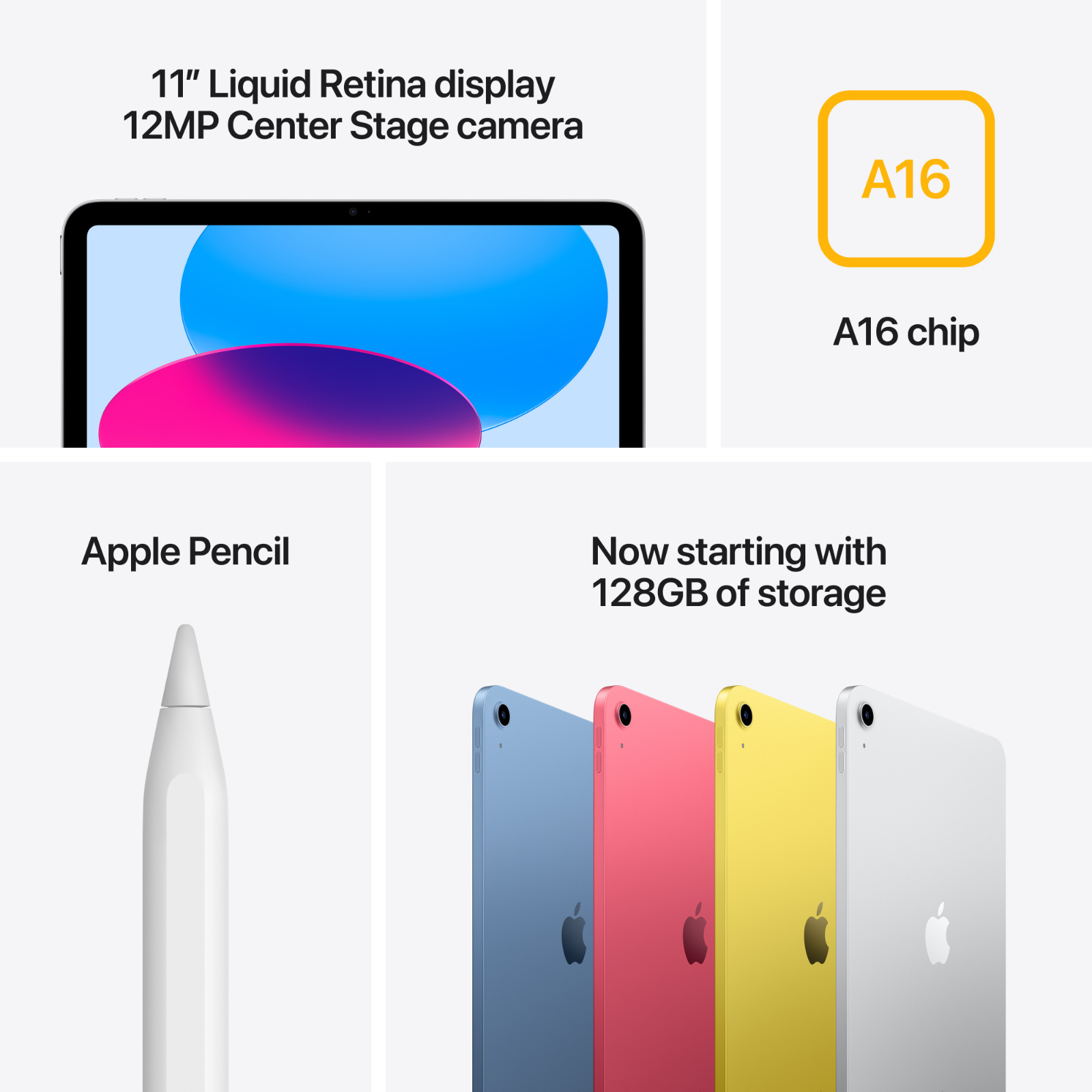 Apple iPad 11-inch (A16) - Silver 256GB Storage - WiFi