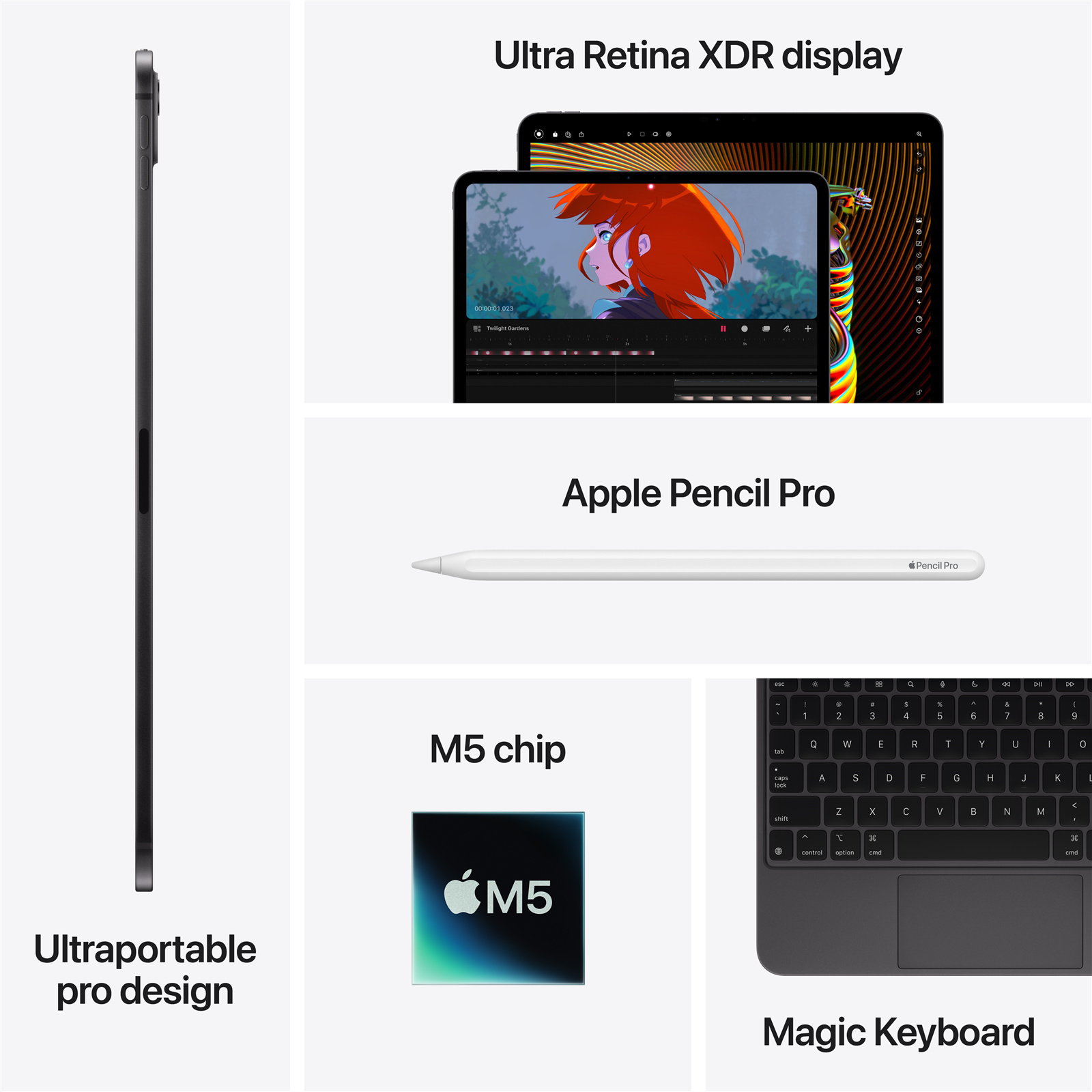 Apple iPad Pro 13-inch (M5) - Wi-Fi - ( Space Black ) 512GB Storage - Apple M5 Chip with Standard Glass