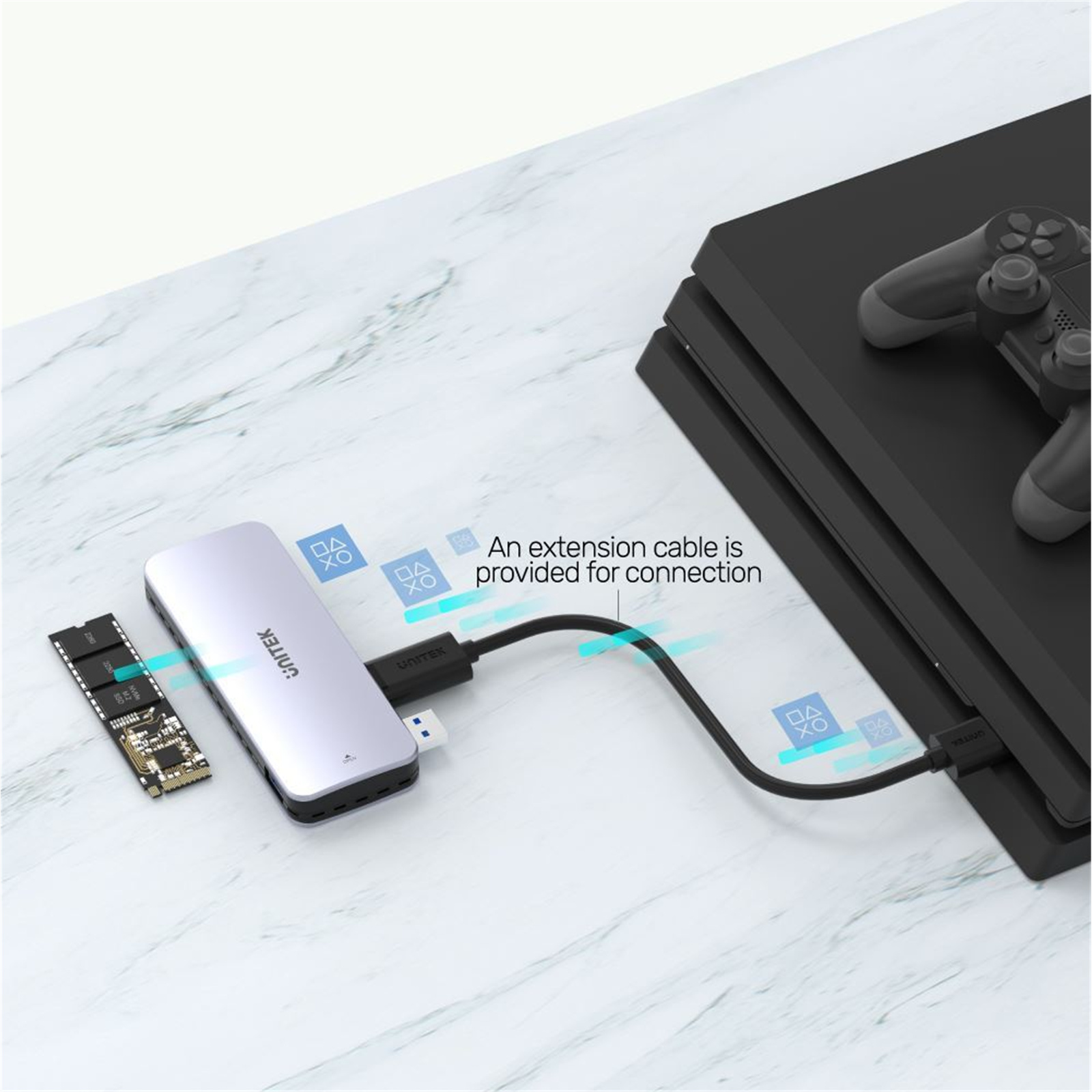 Buy the Unitek S1224A PS5 External Storage. Dual USBA 10G to M.2 PCIe