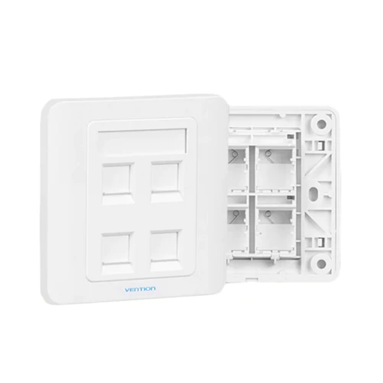 Buy the Vention IFCW0 4 Port keystone Jack Wall Plate White 86 Type