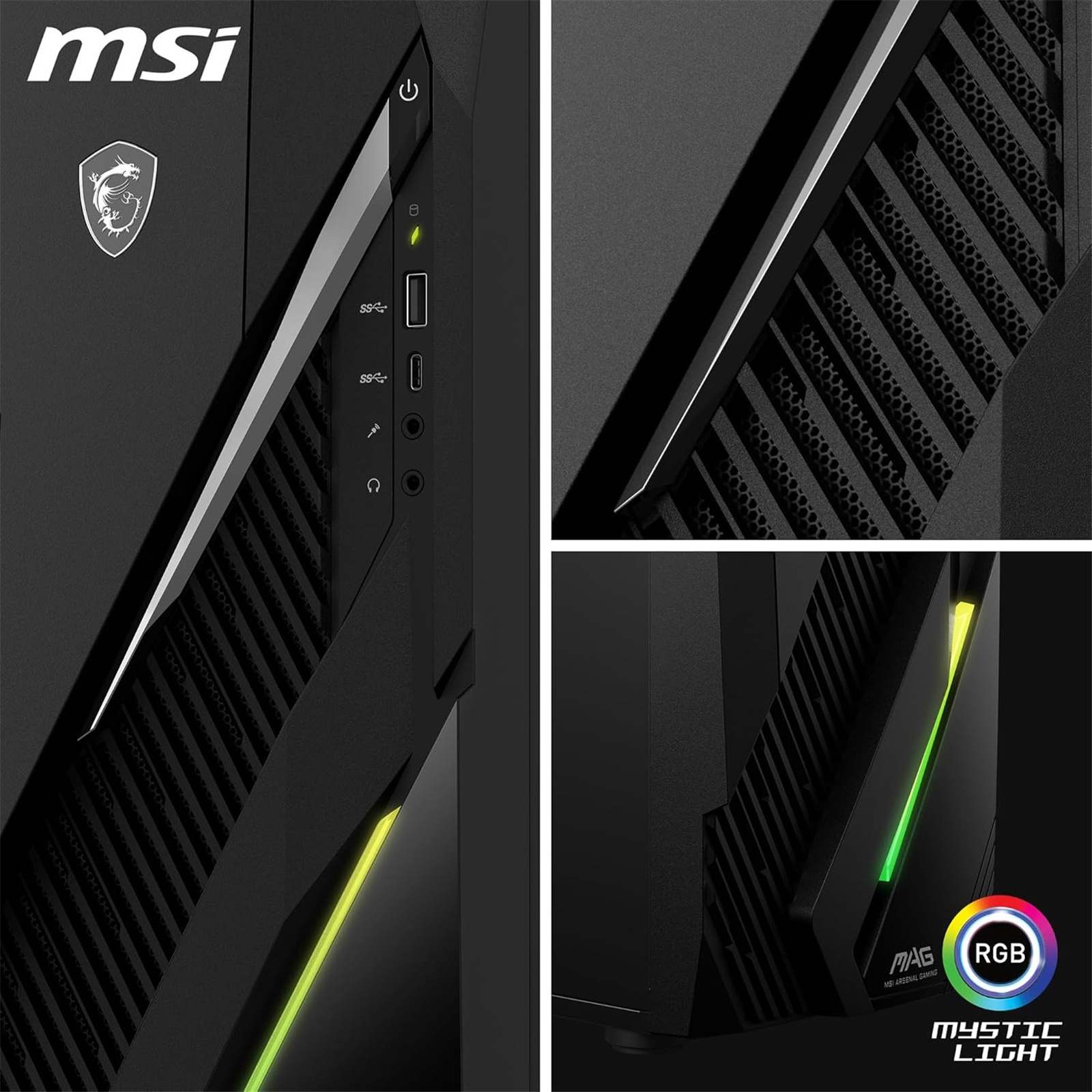 MSI MAG Infinite E1 12TA-006NZ RTX 3050 Gaming PC Intel Core i5 12400F 6 Cores / 12 Threads - 16GB RAM - 1TB SSD - NVIDIA GeForce RTX3050 6GB Graphics - AX WiFi + Bluetooth - Windows 11 Home - Keyboard & Mouse - 3 Years Warranty