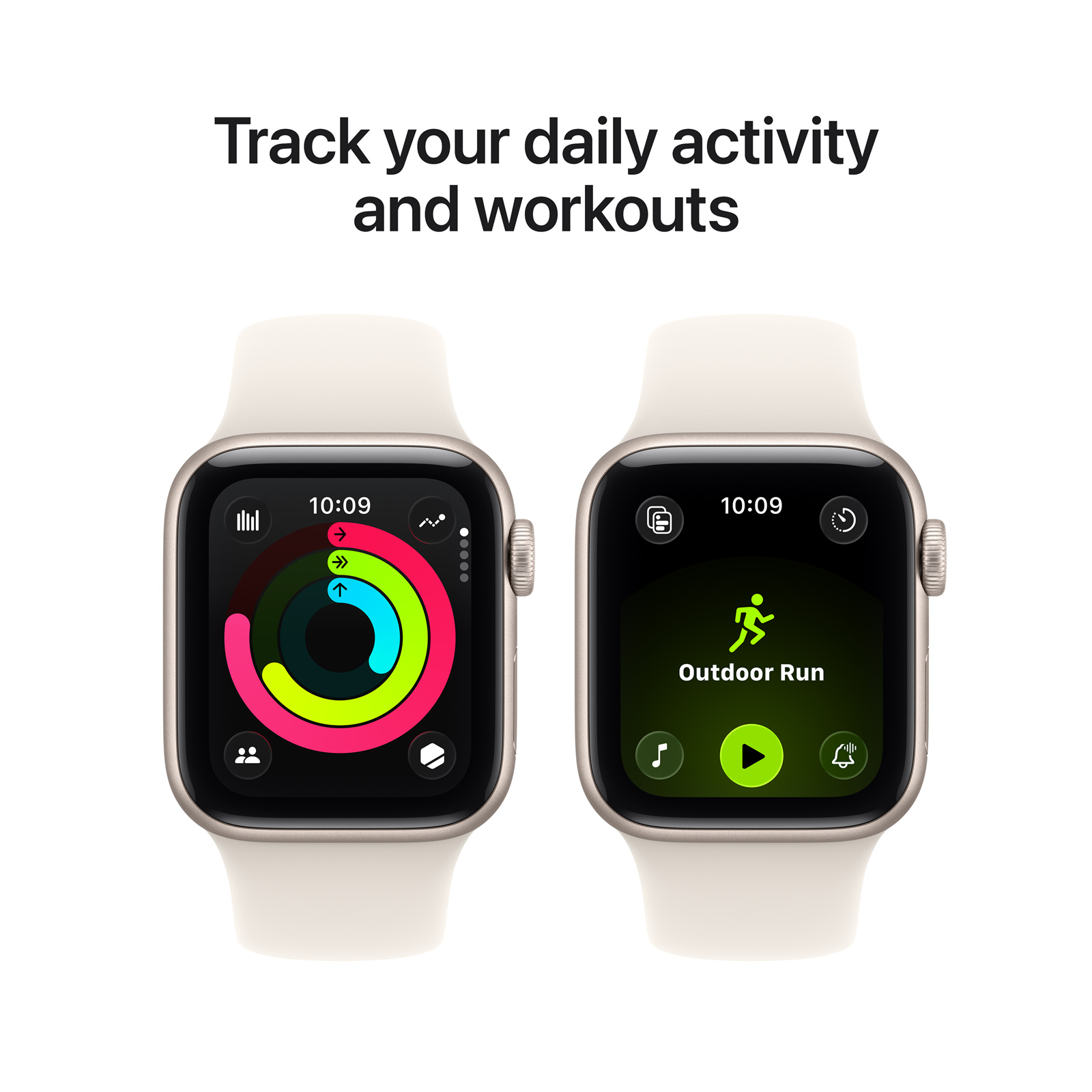Apple Watch SE 3 (GPS + Cellular) 40mm - Starlight Aluminium Case with Starlight Sport Band - M/L