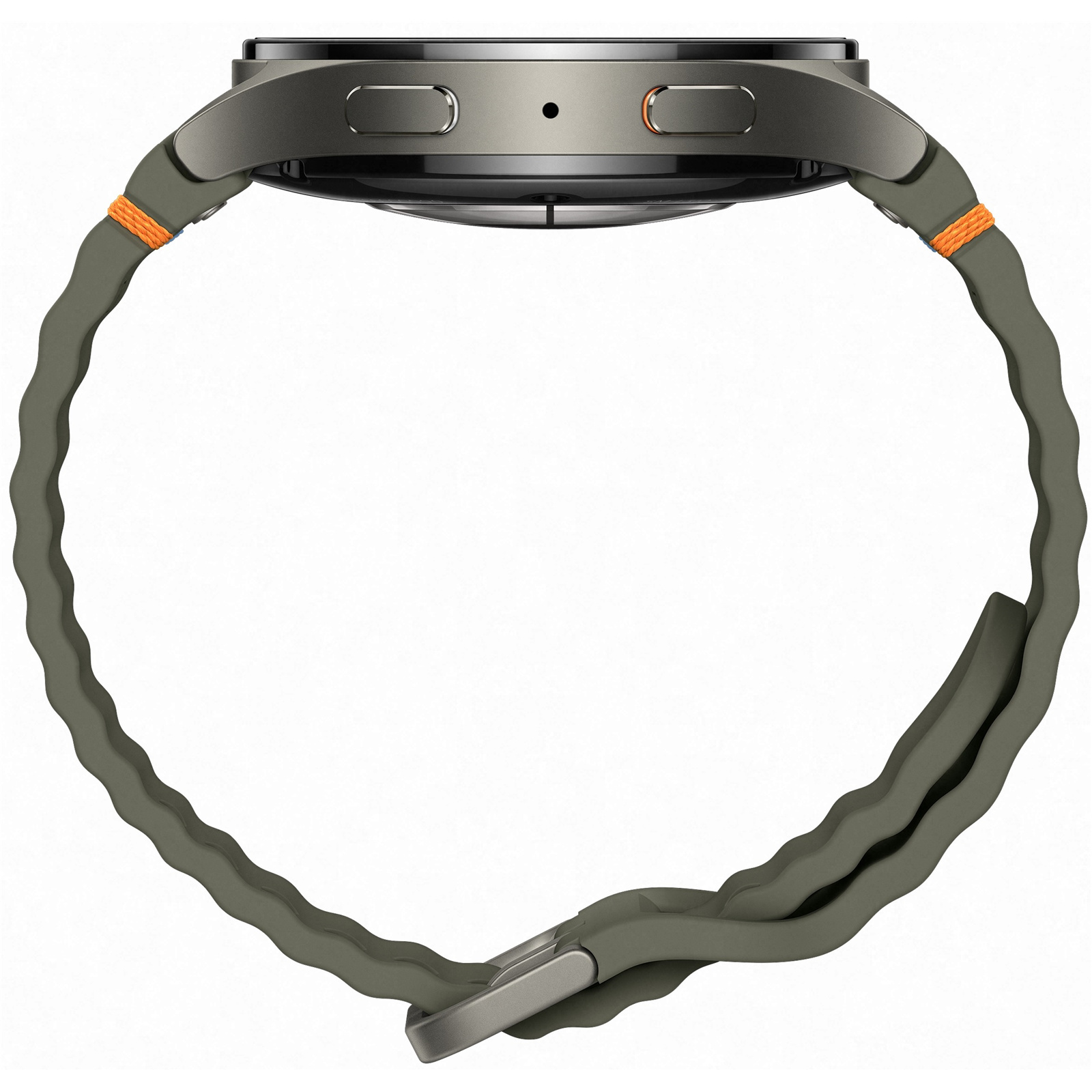 Samsung Galaxy Watch7 44mm (LTE) - Khaki & Silicone Galaxy Watch 7 Strap 20mm (M/L) - Black Combo - Compatible with Spark Network