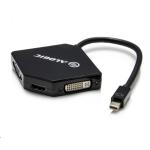 Alogic MDP-VGDVHD-ADP 3-in-1 Adapter Mini DisplayPort Male to HDMI Female, DVI Female  & VGA Female 25cm - Black