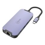 Cruxtec CMD09-SG USB-C 9-in-1 Mini Docking - 1x 4K HDMI 4K/60Hz, 1x RJ45,  2x USB3.0, 1x USB-C 5Gbps/s, SD/TF Slot,  Mic/Earphone